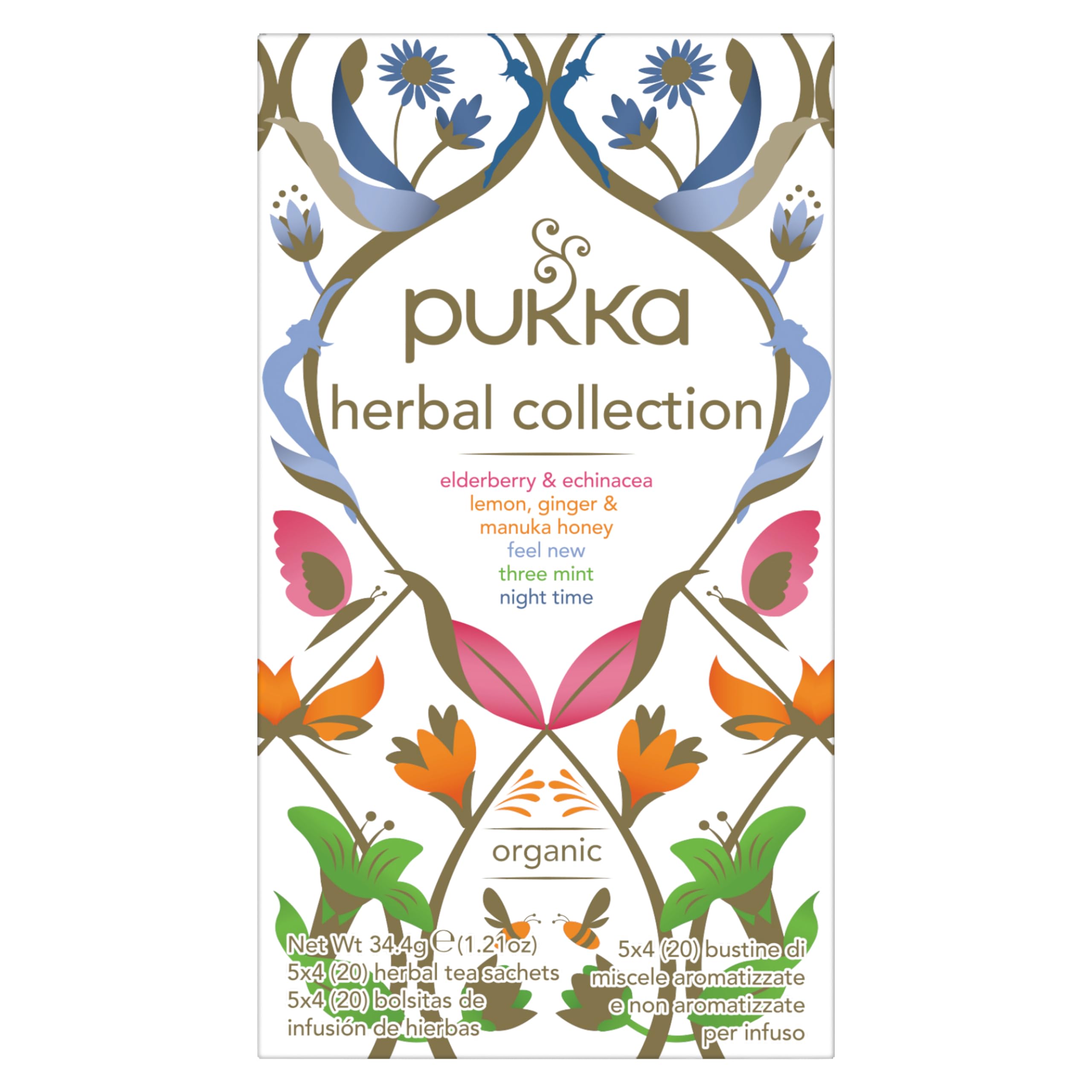 Organic Pukka Herbal Tea Collection - 20 Tea Bags | Caffeine-Free Herbal Infusion for Relaxation & Wellness | Perfect for Evening Tea, Meditation & Stress Relief