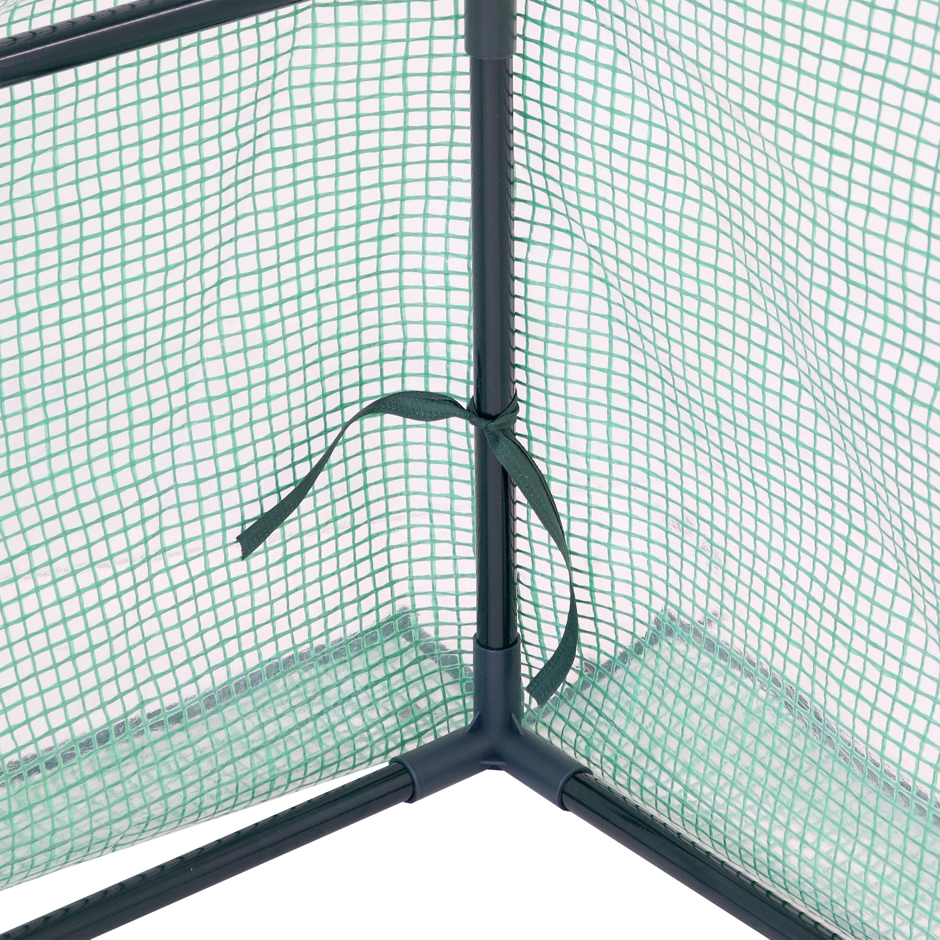 Sunnydaze Mini Cloche Greenhouse with Zippered Doors for Seedlings - Green | Indoor & Outdoor Plant Protection for Gardens, Balconies & Patios