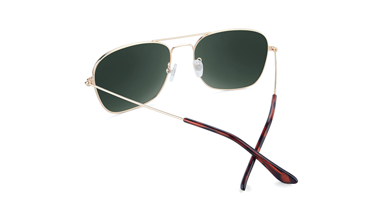 Mount Evans Sunglasses - Gold & Aviator Green Frame Polarized UV Protection - Perfect for Driving, Outdoor Sports & Fashion Accessories