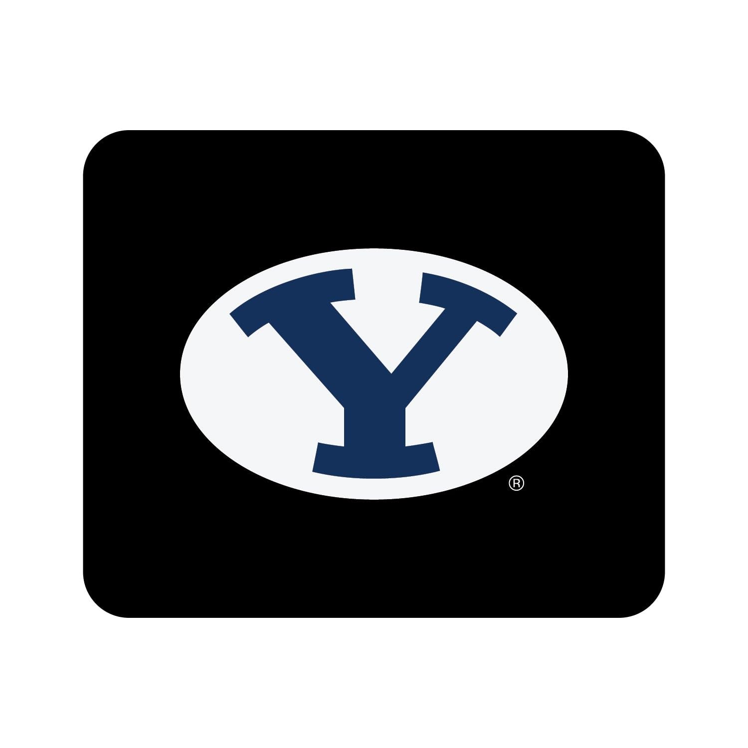 BYU Brigham Young University Logo Mouse Pad - Non-Slip Fabric Gaming & Office Desk Mat for Computers, Laptops - Perfect for Work, Study & Gaming (Classic Black)