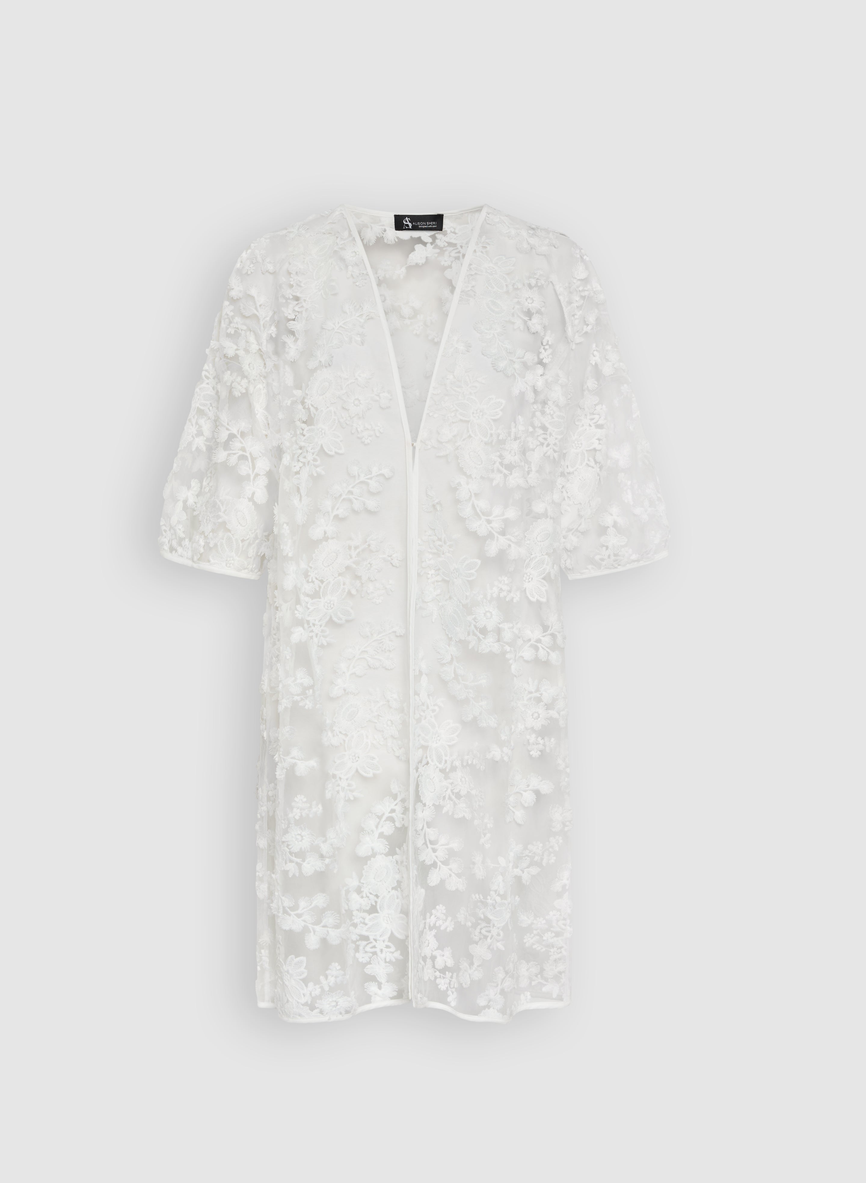 Embroidered Open Front Blouse for Women - Elegant Boho Chic Loose Fit Top - Perfect for Casual Outings, Date Nights & Summer Vacations