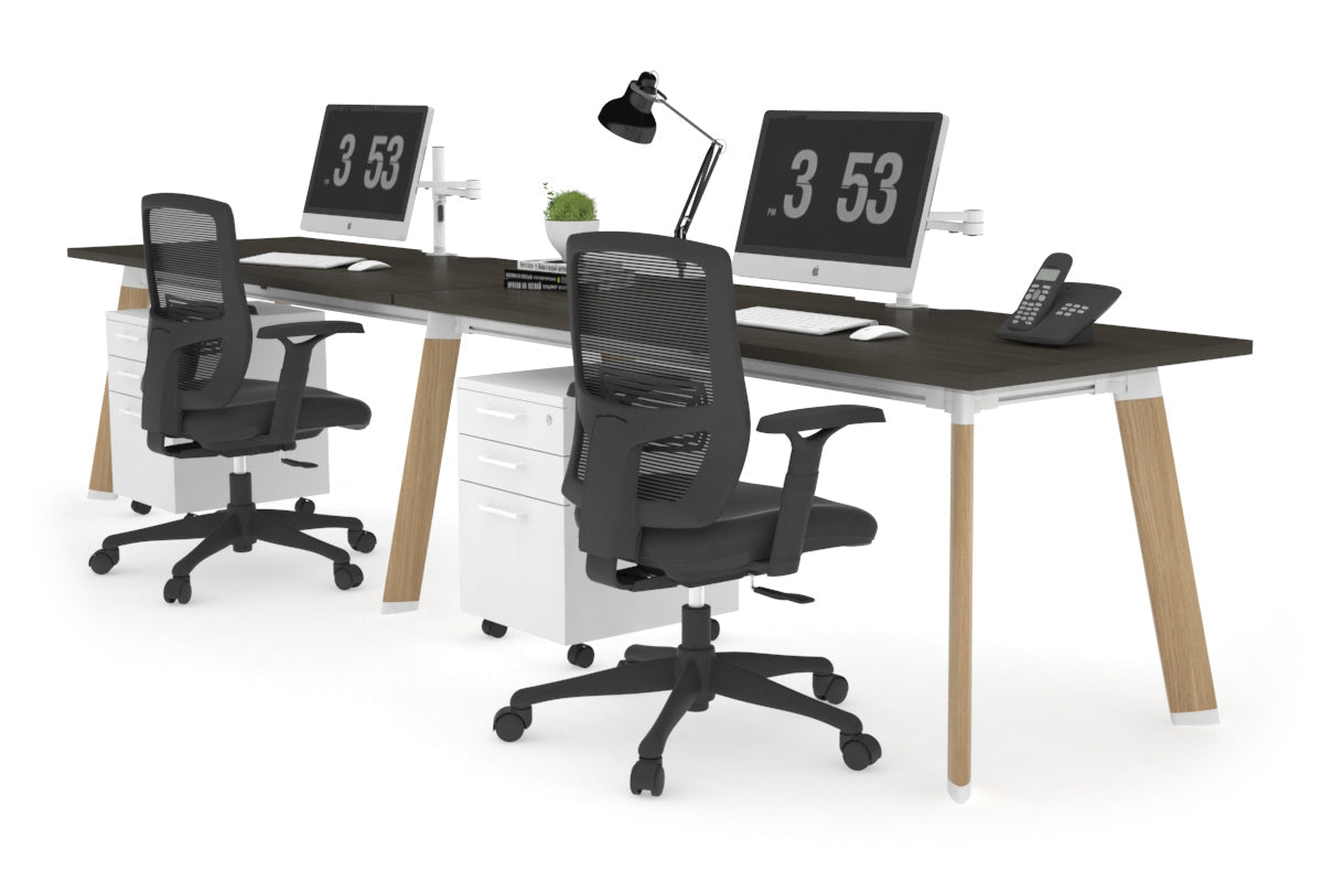 2 Person Office Workstation Desk with Cable Management - 1200L x 800W Switch Workstation for Shared Workspaces | Perfect for Home Office & Coworking Spaces