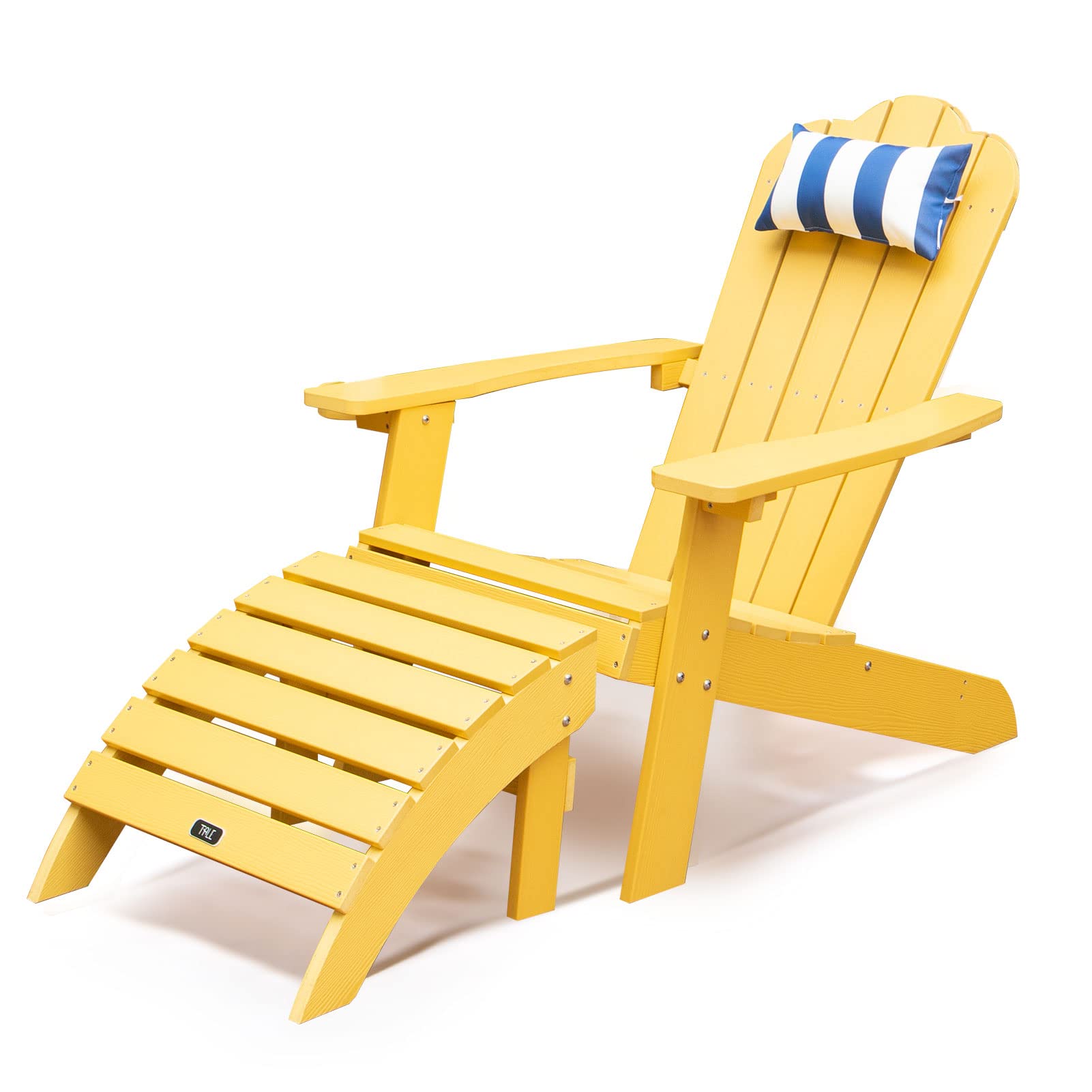 **Yellow All-Weather Fade-Resistant Plastic Wood Outdoor Chair with Cup Holder - Perfect for Backyard, Patio, Deck, Garden, and Porch Seating**