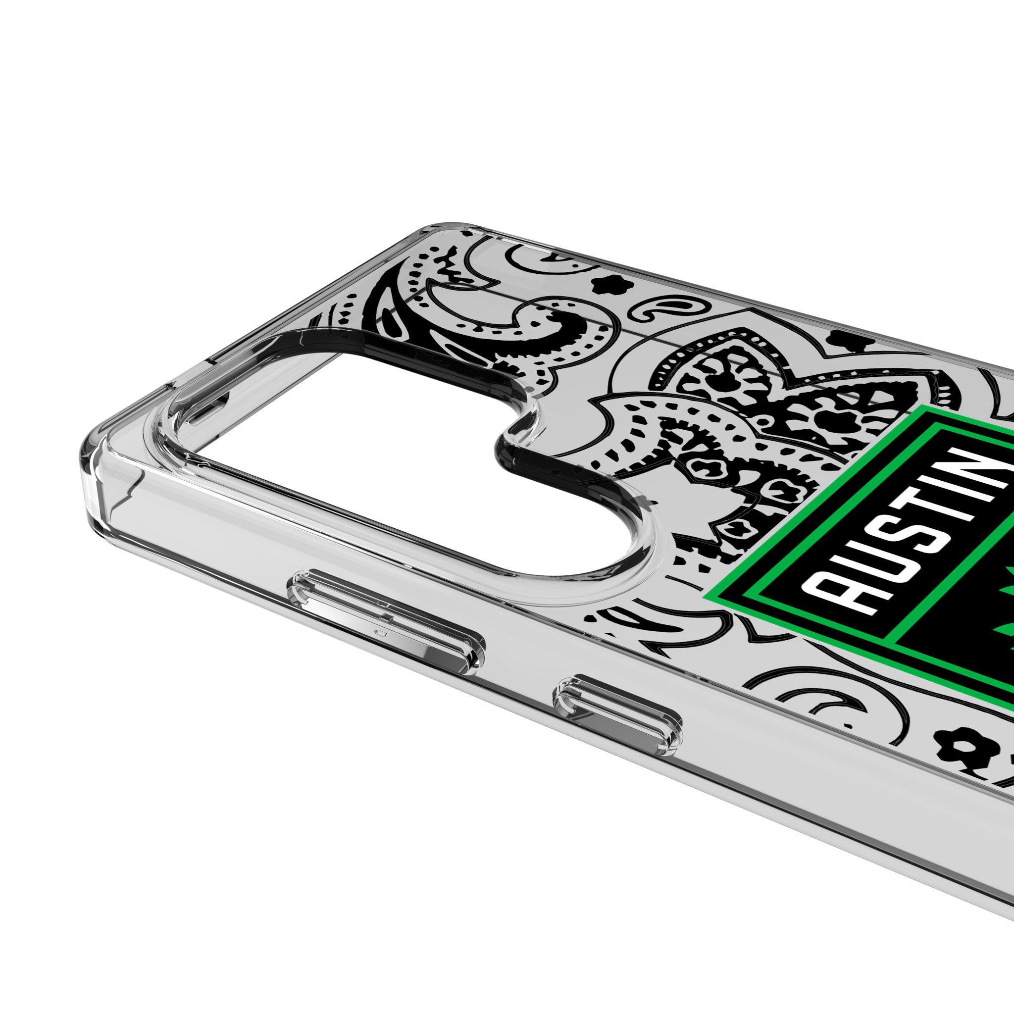 Austin FC Paisley Clear Phone Case for Samsung Galaxy S21/S22/S23 - Slim Protective Cover with Team Logo - Perfect for Fans, Game Days & Everyday Use