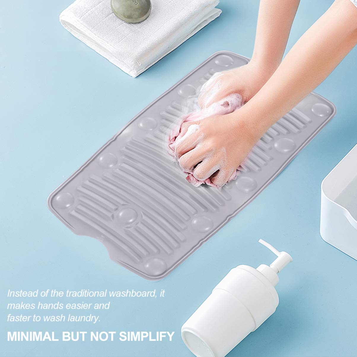 2 Pack Silicone Washboard - Non-Slip Scrubbing Board for Delicate Laundry, Hand Washing Clothes, Socks & Underwear - Compact & Portable for Travel, Camping & Small Space Living