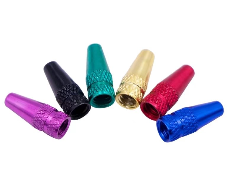 5 Pcs Purple Presta Valve Caps for Bicycle - Dust Proof Bike Tire Stem Covers Compatible with MTB, Fixie, Road Bikes - Perfect Cycling Accessories for Tires & Tubes (Great for Commuting, Mountain Biking & Road Cycling)