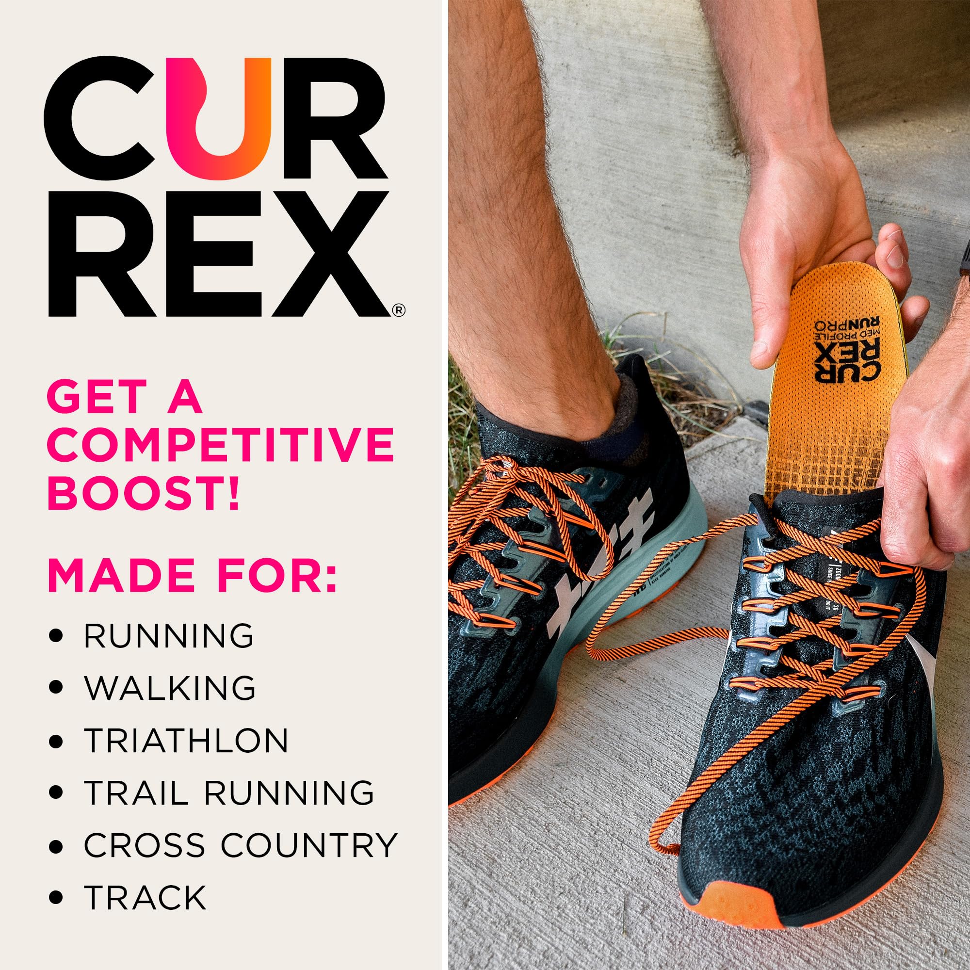 CURREX RunPro Insoles for Running Shoes – Arch Support Inserts to Reduce Fatigue, Prevent Injuries & Improve Performance – for Men & Women – Low Arch Support – Perfect for Marathon Training, Jogging & Everyday Comfort