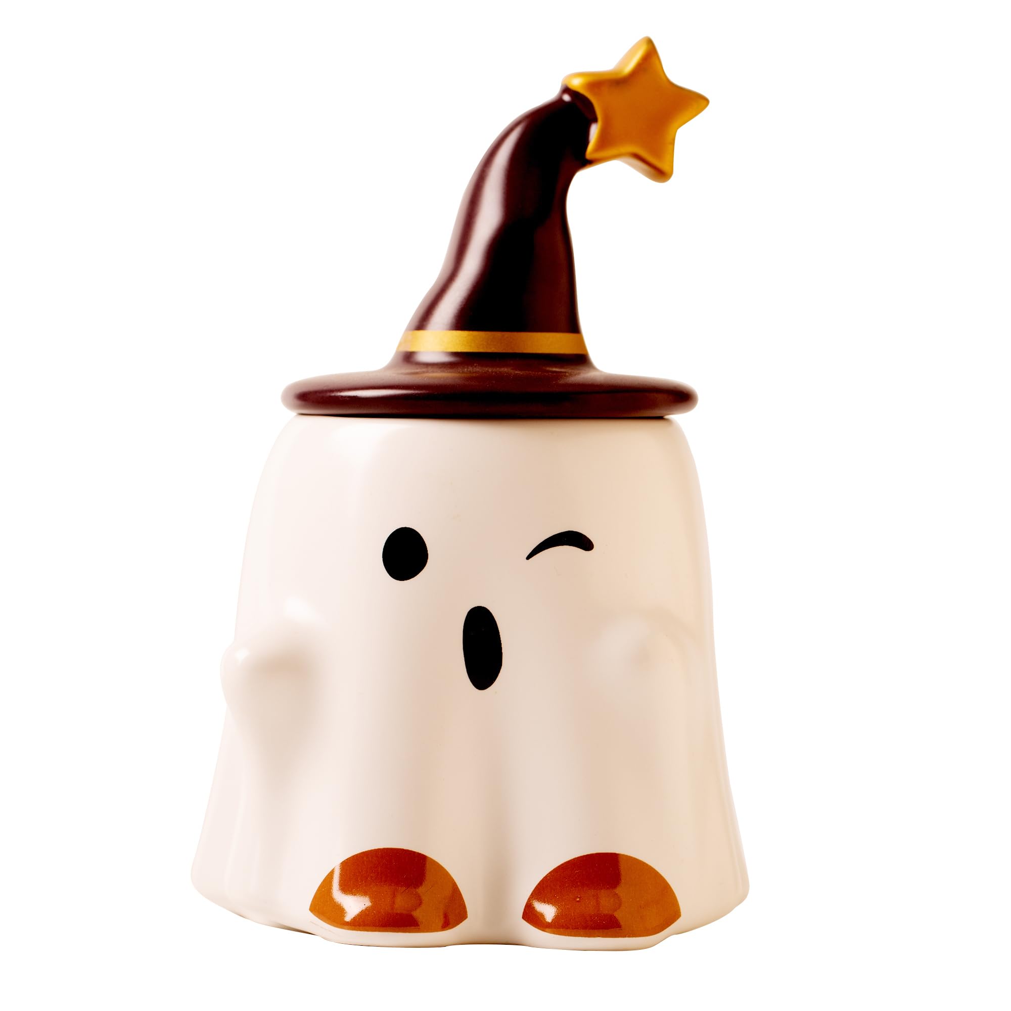 Spooky Halloween Ghost Mug - 14oz Cute Ghost-Shaped Coffee Cup with Lid - Perfect for Halloween Decor, Gifts & Pumpkin Spice Lattes