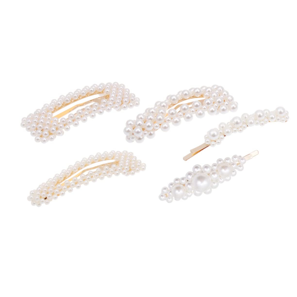Lurrose 5-Piece Pearl Hair Clip Set for Women - Elegant Wedding Hair Barrettes, Bobby Pins & Decorative Duck Clips for Brides, Girls & Special Occasions | Perfect for Weddings, Proms & Formal Events
