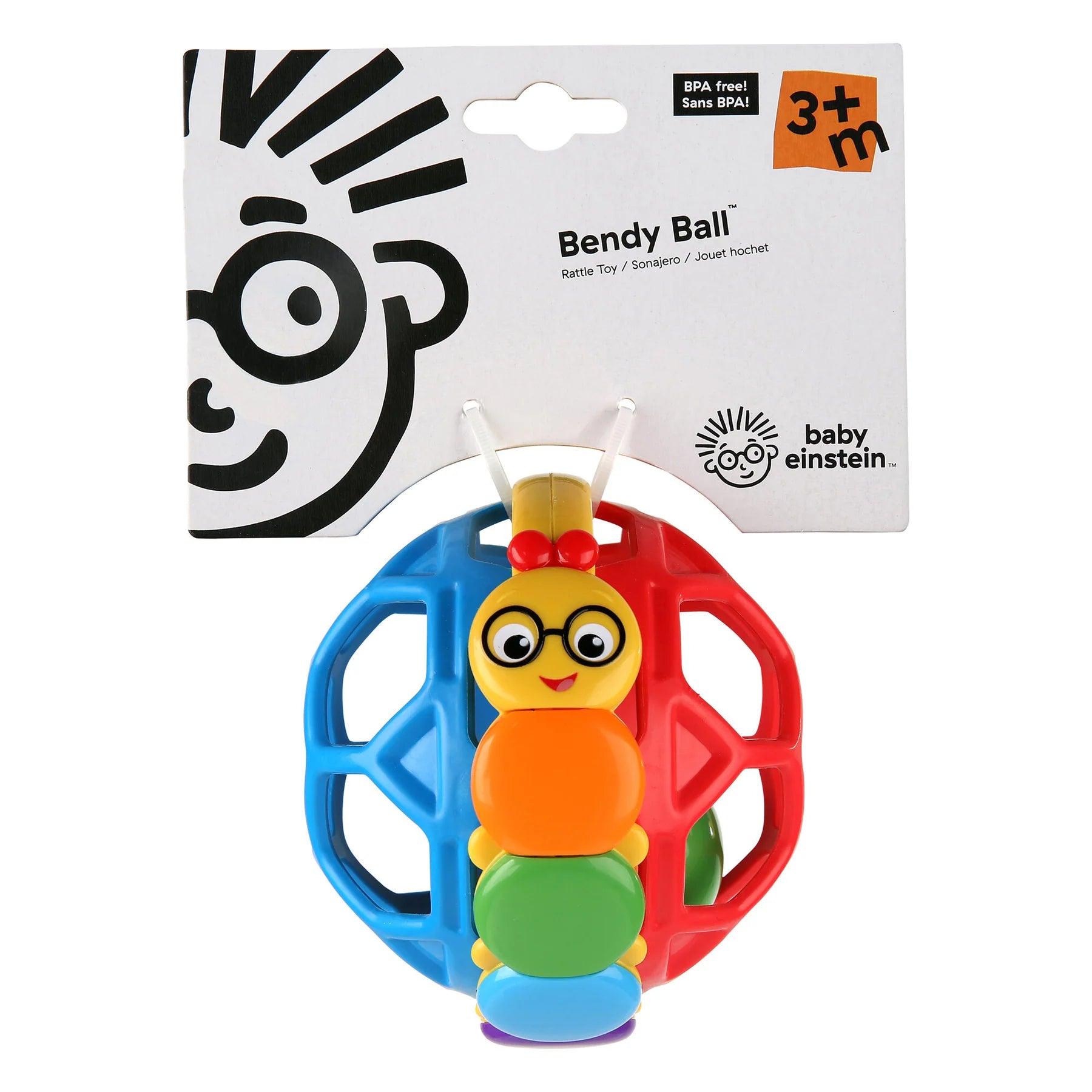 Baby Einstein Bendy Ball - Soft Teething Toy & Rattle for Infants 0-12 Months | Sensory Developmental Toy for Babies | Perfect for Playtime, Tummy Time & Soothing Sore Gums