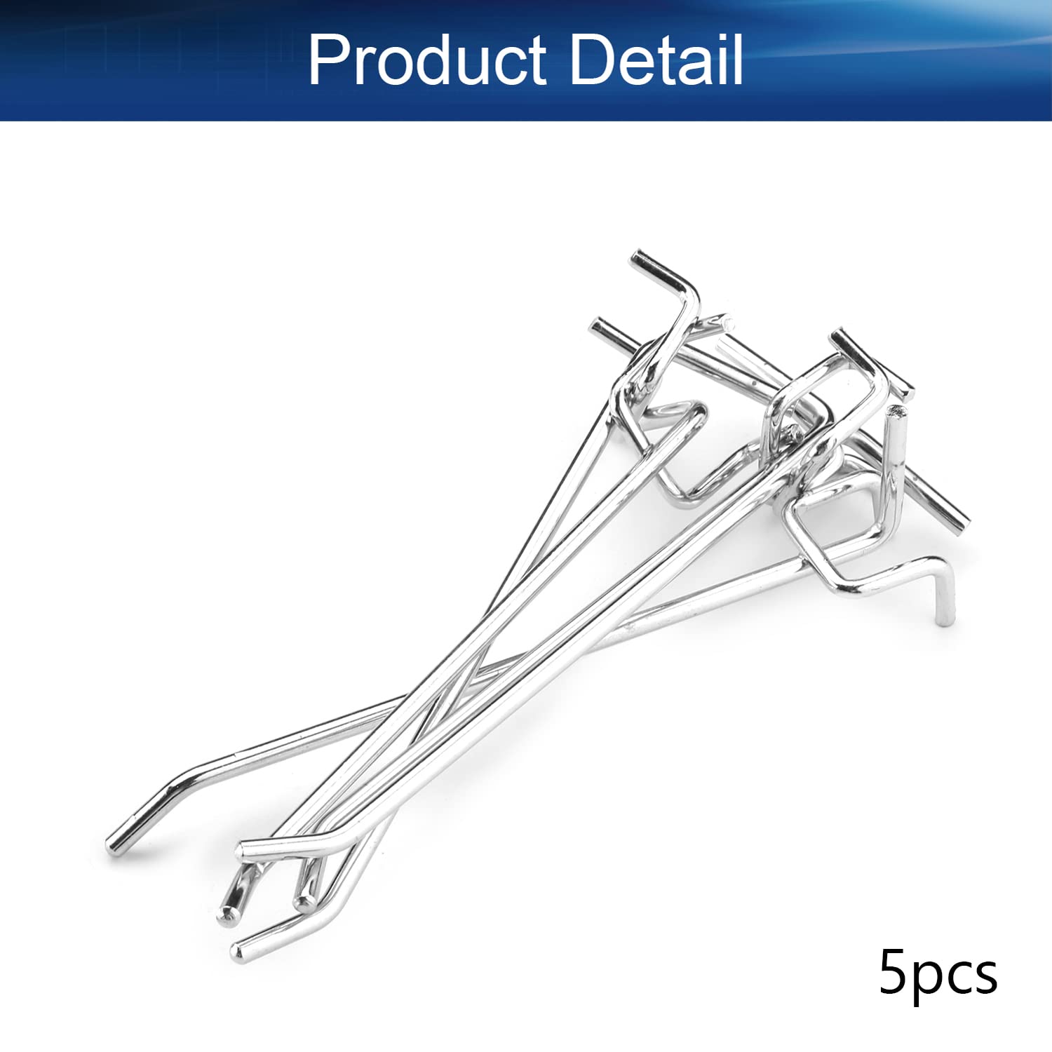 5 Pack 6 Inch Iron Pegboard Hooks - Heavy Duty Pegboard Hooks for 1/8