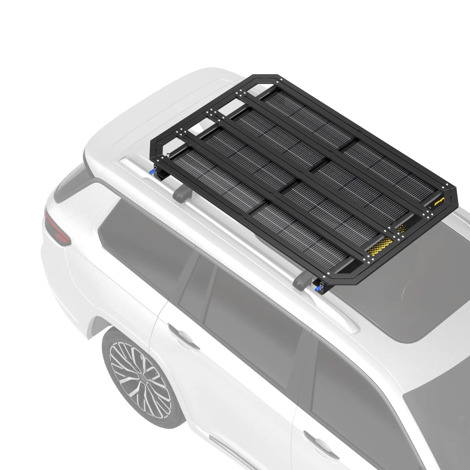 BougeRV Modular Roof Rack Platform with Slidable Solar Panel Bracket - Universal Car Roof Cargo Carrier for Camping, Road Trips & Outdoor Adventures