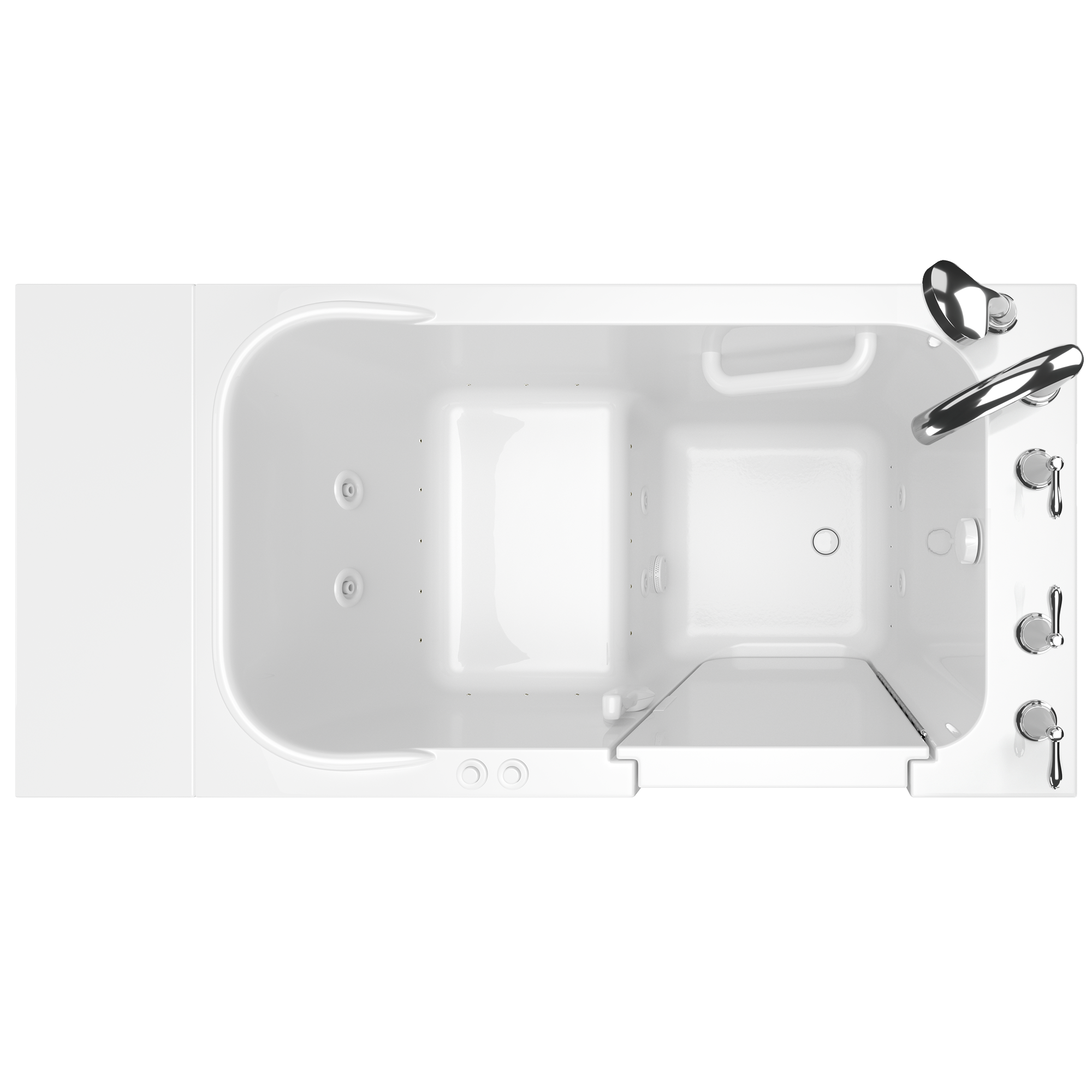 48 x 28 Inch Gelcoat Walk-In Bathtub with Air Spa & Whirlpool Systems - Right Hand Drain & Faucet - Ideal for Elderly & Mobility Assistance, Perfect for Relaxation & Hydrotherapy at Home