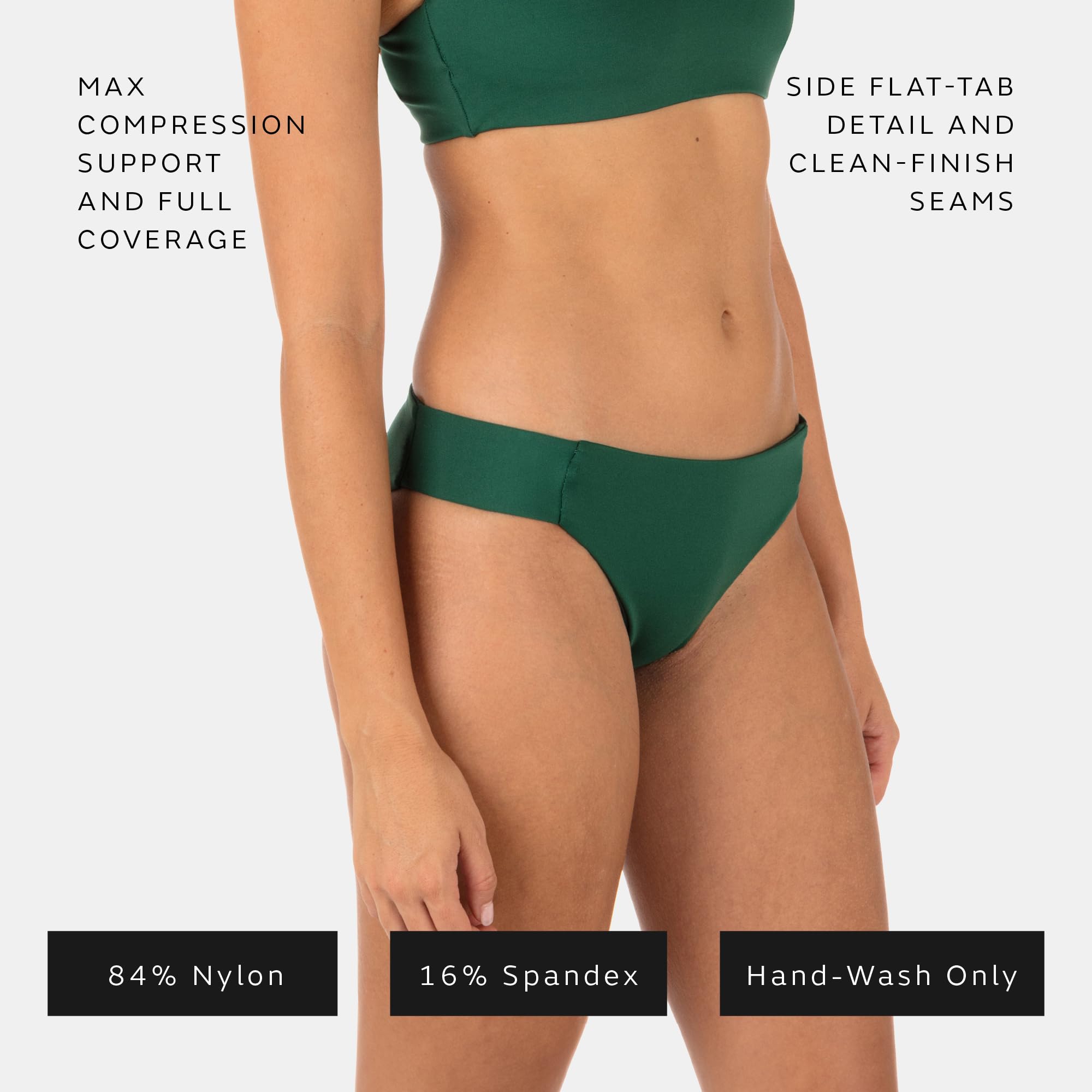 Hurley Women's Bas Latéral Max Full Tab Bikini - High Waisted Swimwear for Beach & Pool | Comfortable & Stylish Summer Swim Suit