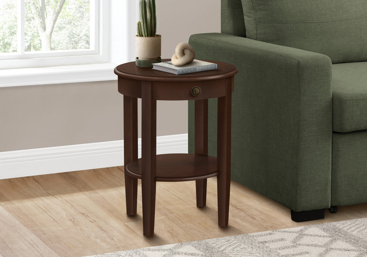 Modern Bryn Side Table in Espresso Finish - Perfect for Living Room, Bedroom, or Office Decor