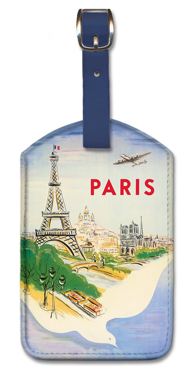 Pacifica Island Art Leatherette Luggage Tag - Paris France Design by Manset | Durable Travel Accessory for Suitcases & Backpacks | Perfect for Vacation & Business Trips