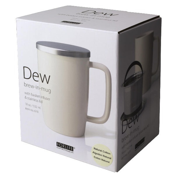 FORLIFE 18oz Dew Mug with Infuser & Lid - Premium Tea Infuser Cup for Loose Leaf Tea - Perfect for Home, Office & Travel Use