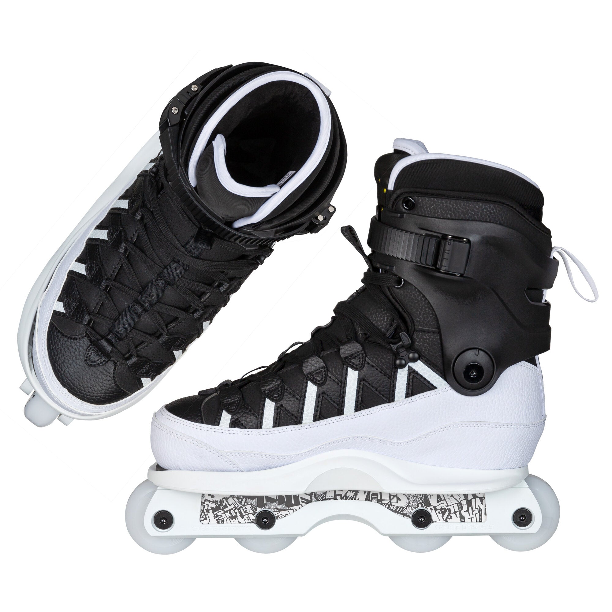 AG 15 Livingston Pro Skateboard - White/Black Wheels for Street & Park Skating | High-Performance Skateboard Wheels for Smooth Rides