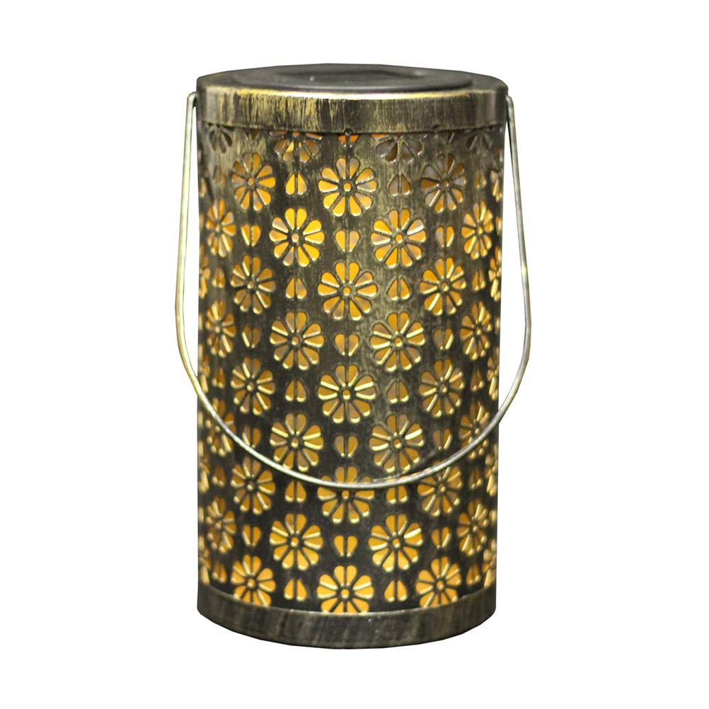 1pc Vintage Wrought Iron Solar Lantern - Outdoor Garden Decorative Lighting, Retro Hanging Solar Light for Lawn, Patio, Pathway & Backyard Decor | Weather-Resistant Solar Powered Lantern for Evening Ambiance