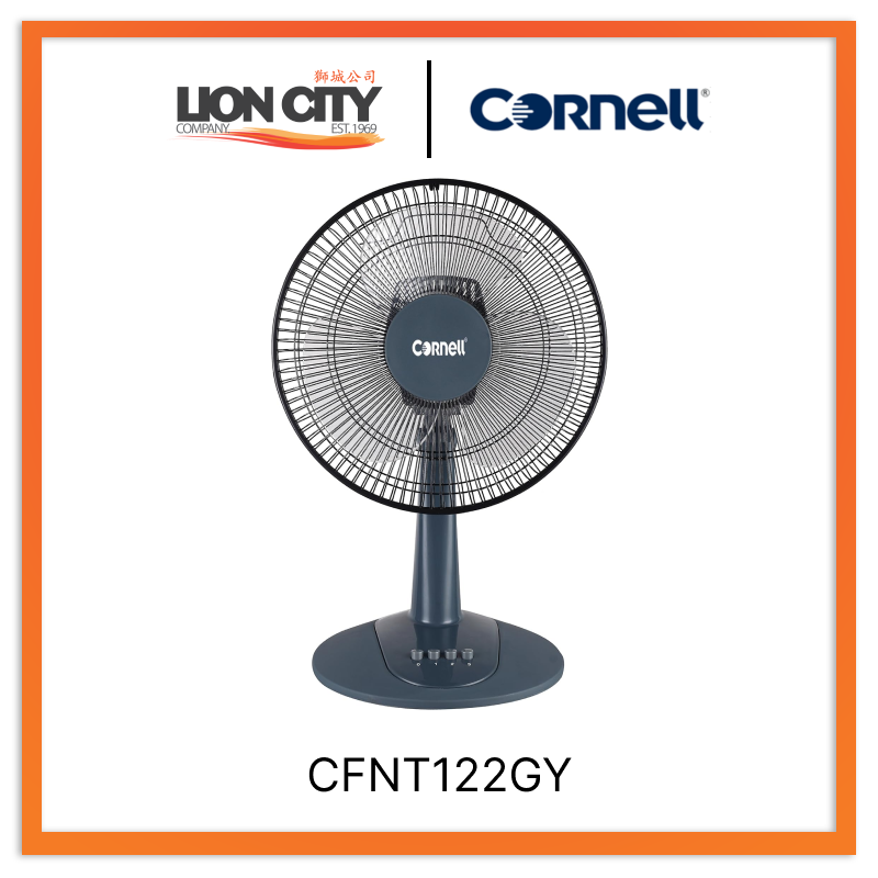 Cornell 12 Inch Table Fan - Quiet, Energy Efficient, 3 Speed Settings (CFNT122GY/CFNT122WHX) - Perfect for Home, Office, and Dorm Room Cooling