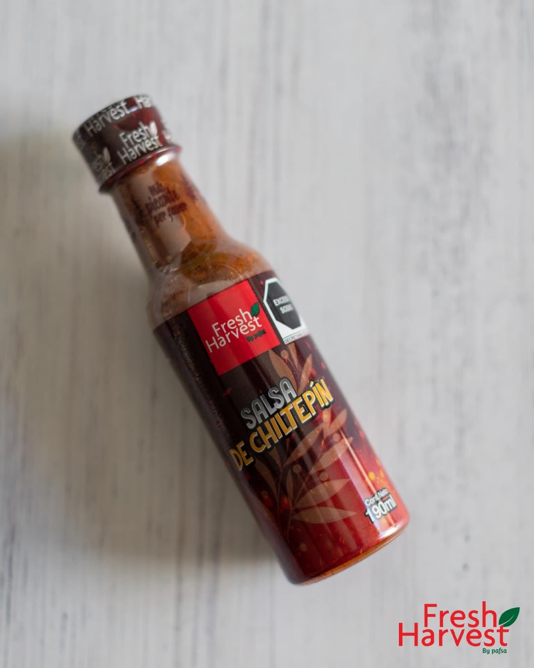 Spicy Chiltepín Hot Sauce 980ml (33.14 Fl Oz) - Pack of 6 Bottles | Authentic Mexican Hot Pepper Sauce | Fresh Harvest | Perfect for Tacos, Nachos, Wings & Mexican Cuisine
