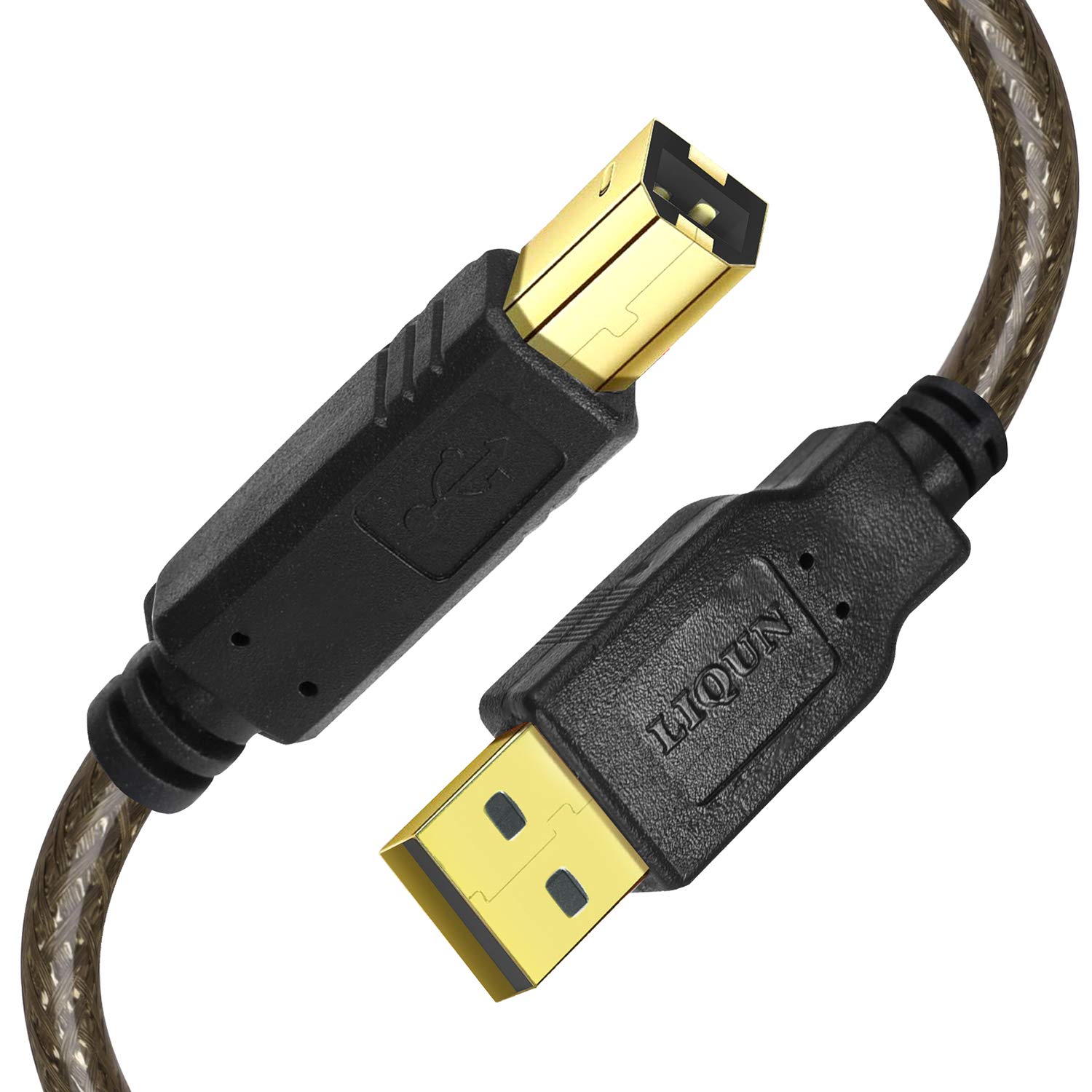 25ft USB 2.0 Printer Cable - High Speed A Male to B Male Scanner Cable for HP, Canon, Brother, Lexmark, Epson Printers - Durable Office & Home Use Connectivity Solution