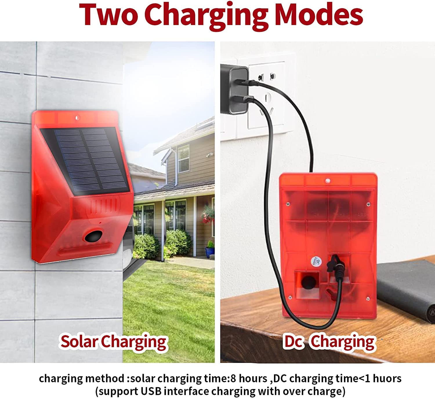 Solar Alarm Strobe Light with Remote Control & Motion Sensor - 129dB Loud Security Siren, IP65 Waterproof for Outdoor Use - Perfect for Villa, Chicken Coop, Barn, Farm, Yard Protection & Home Security