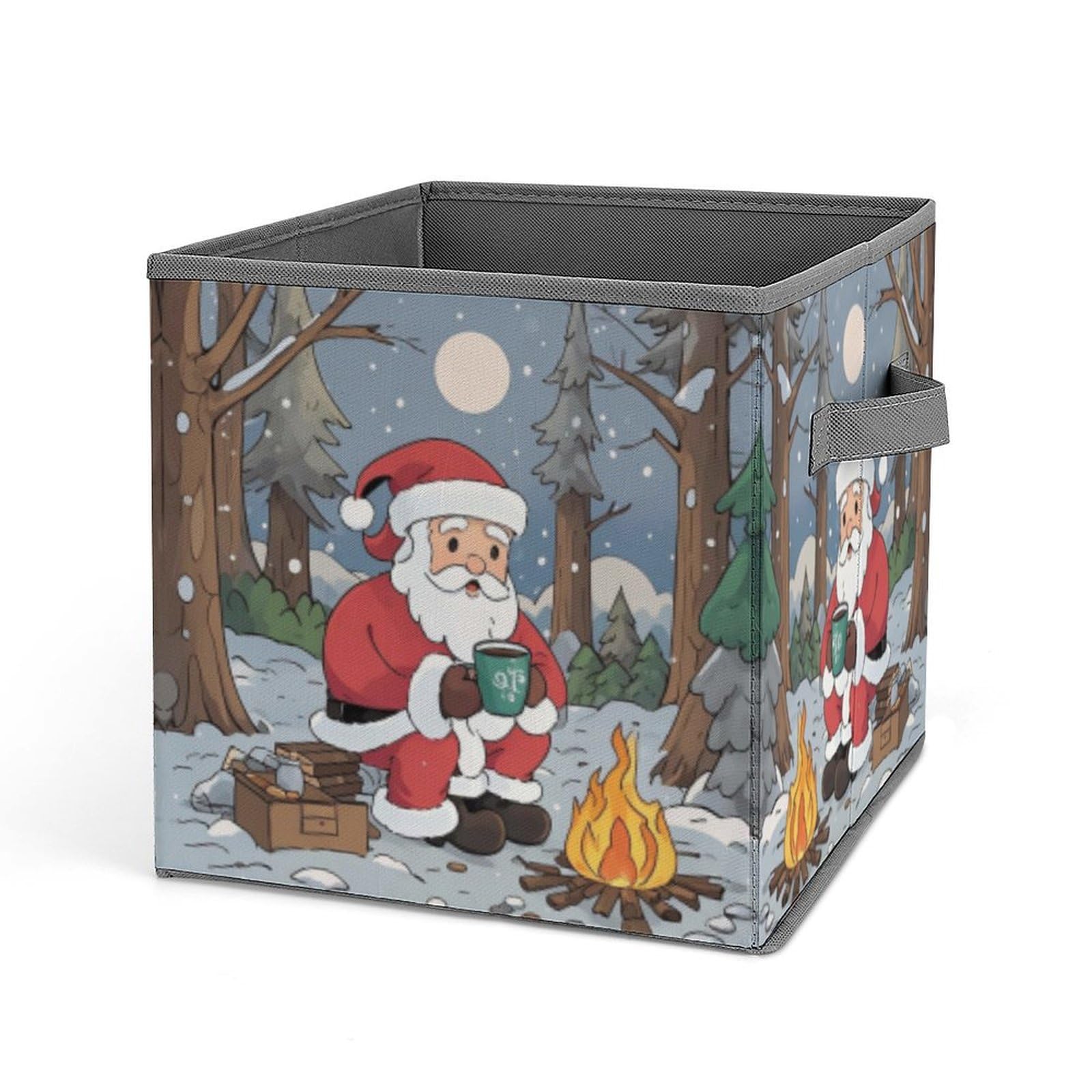 Foldable Storage Bins with Dual Handles - Printed Collapsible Storage Box for Closet, Bedroom, Office & Outdoor Camping | Space-Saving Organizer for Clothes, Toys & Home Essentials