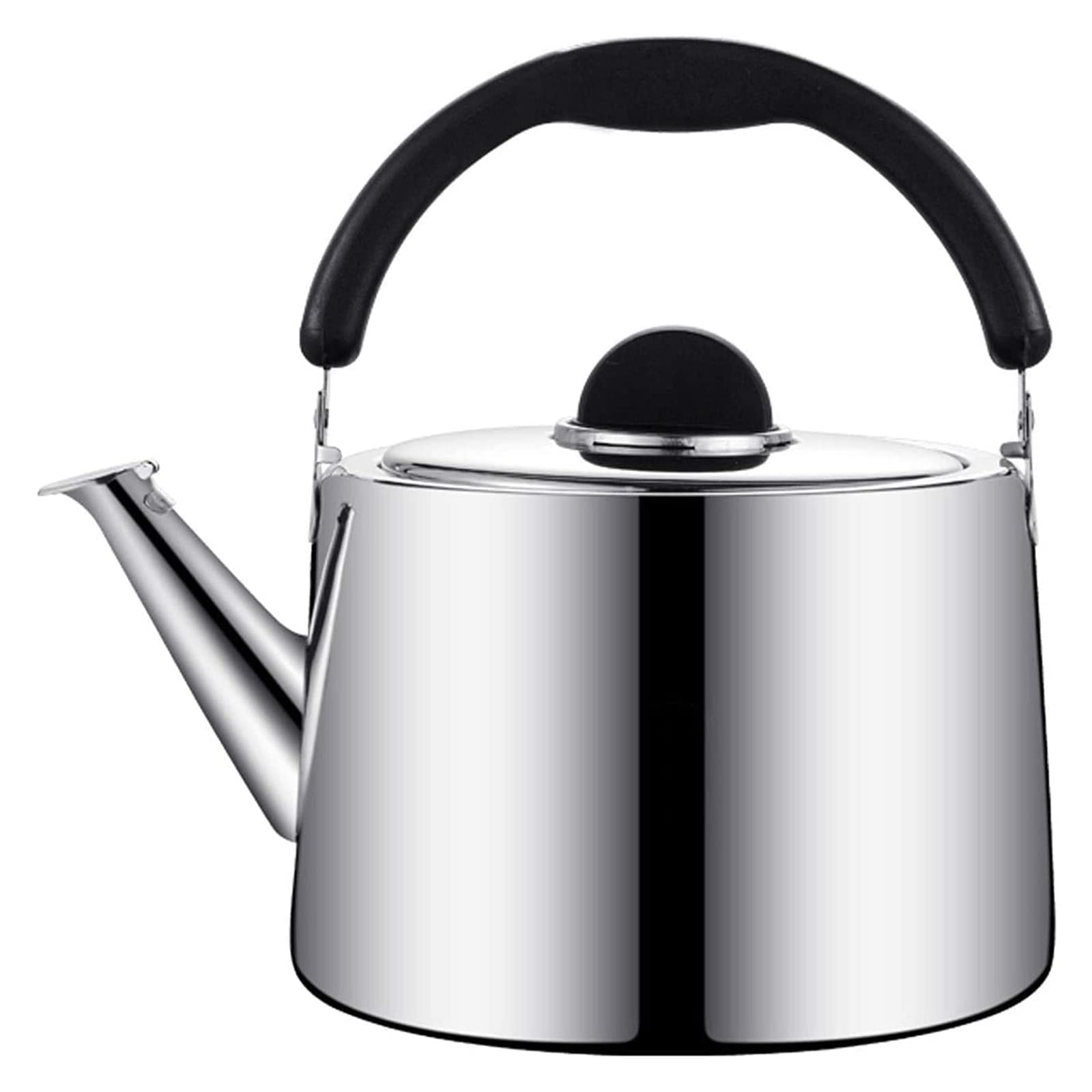 Premium Stainless Steel Whistling Tea Kettle - 3L Stovetop Kettle with Ergonomic Heat-Resistant Handle - Silver Camping & Kitchen Kettle for Gas, Electric & Induction Cooktops - Perfect for Home, Office & Outdoor Adventures