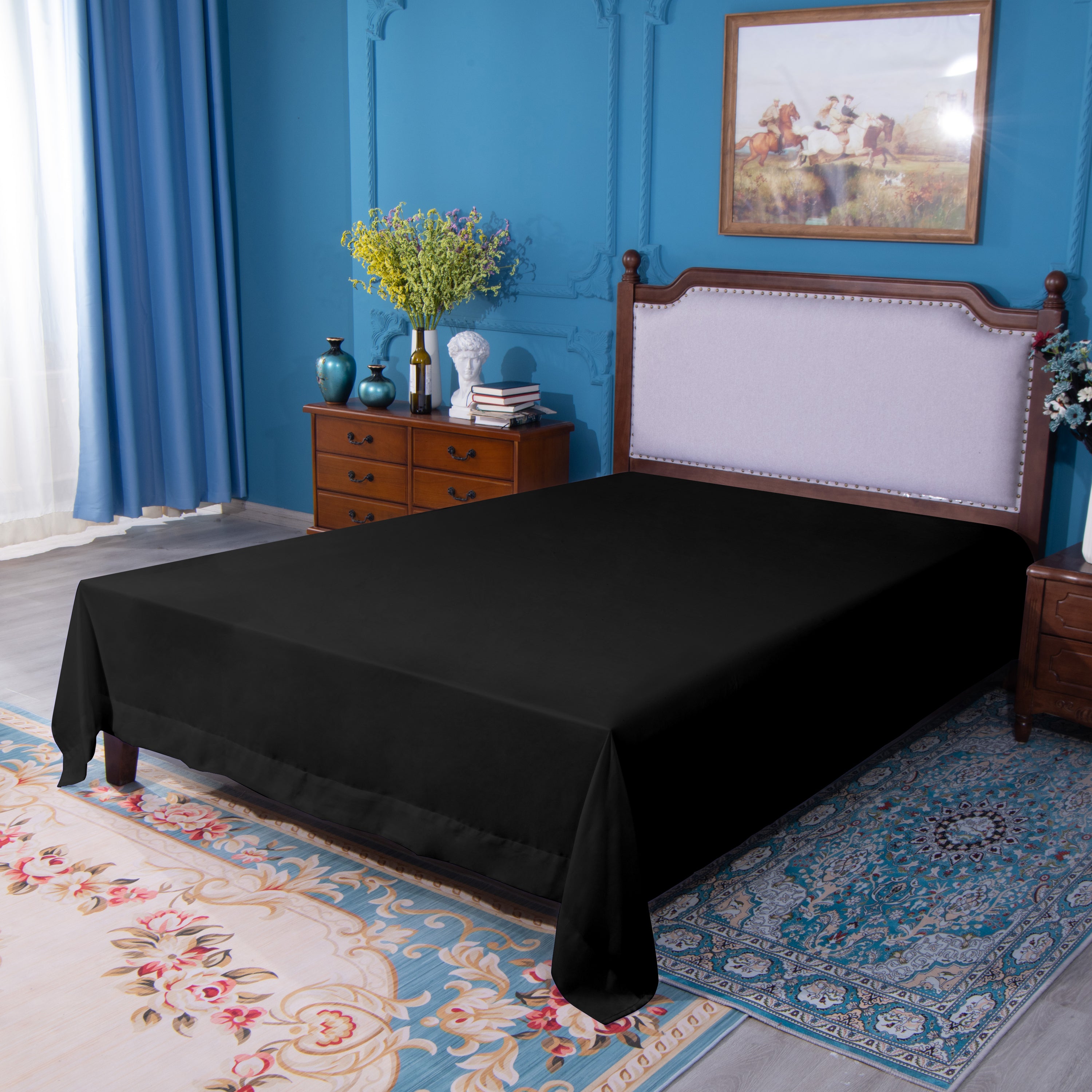 NTBAY Ultra Soft Microfiber Flat Sheet - Breathable & Cozy Bed Sheet Set for All Seasons | Perfect for Home, Hotel, Dorm & Guest Room Comfort