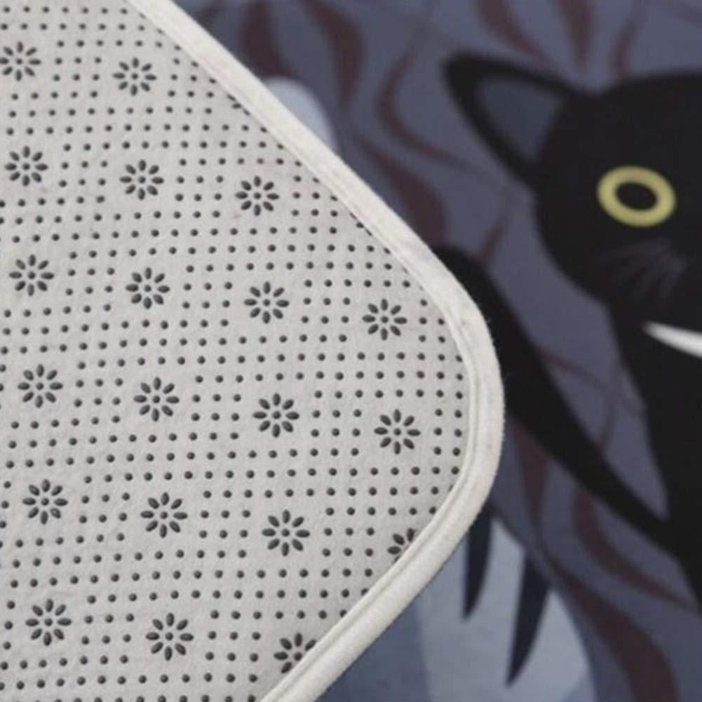 Non-Slip Soft Kitchen Mat & Bath Rug - Anti-Slip Floor Mat with Cute Cat Print, 40x60cm Yellow Home Decor - Perfect for Kitchen, Bathroom, Entryway, and Living Room Areas