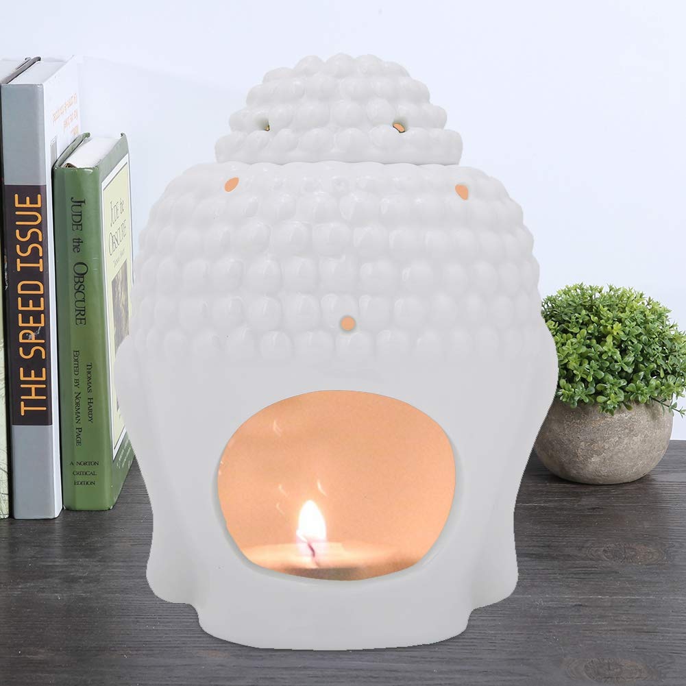 Aromatherapy Essential Oil Burner & Buddha Candle Holder - Ceramic Diffuser for Home, Office, Bedroom, Living Room & Tea House - Perfect for Relaxation, Meditation & Stress Relief