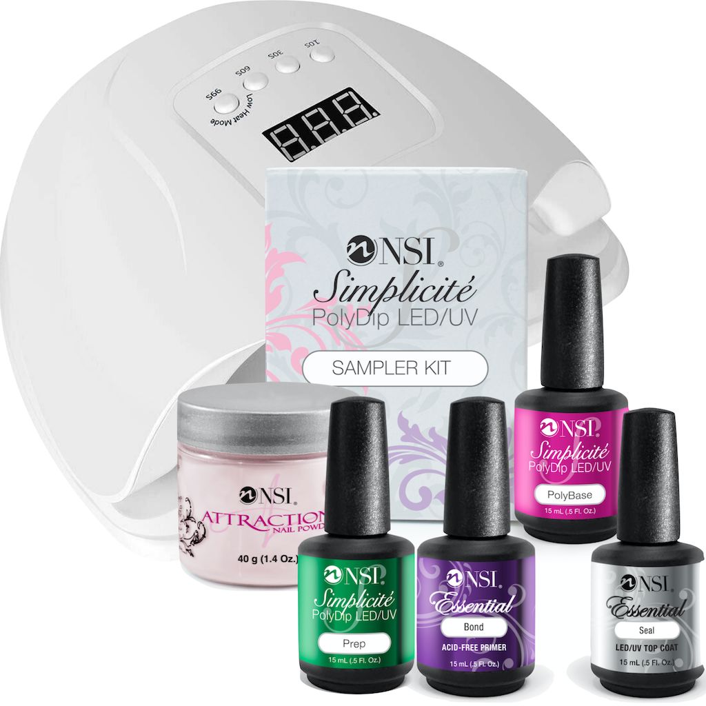 Simplicite Acrylic Gel Dipping Sampler Kit with 80W LED Nail Lamp X5PLUS - Professional Nail Art Starter Set for Salon & Home Manicure