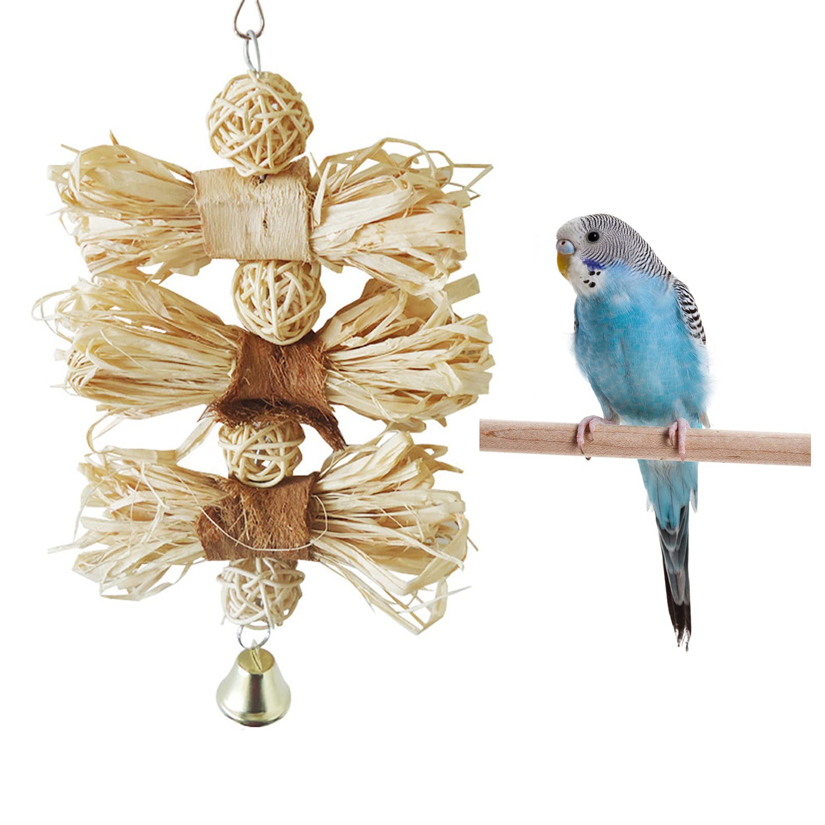 Bird Chewing Toys for Parrots - Durable Cage Hanging Bite & Tear Toys for Cockatiels, Conures, African Greys & Parakeets | Perfect for Mental Stimulation & Beak Exercise