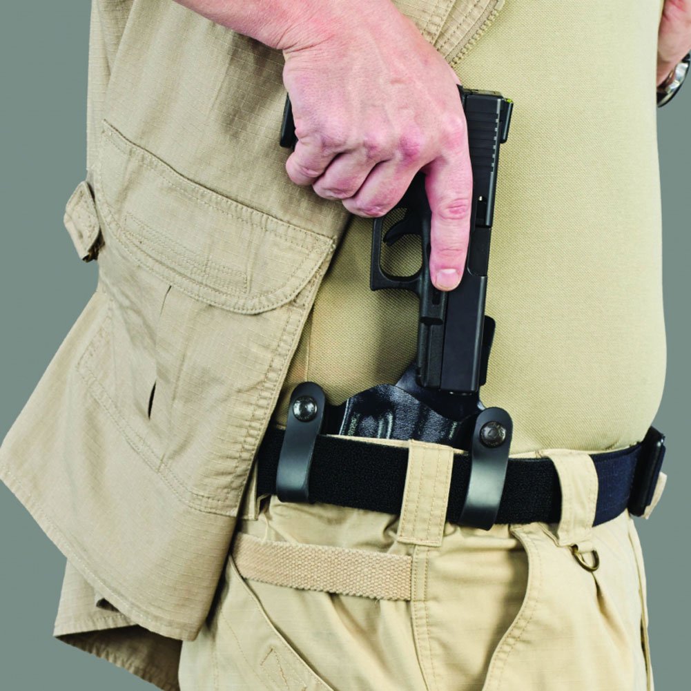 Galco Corvus Inside/Outside Waistband Belt Holster for Smith & Wesson M&P Compact 9mm/40 - Right Hand, Black - Concealed Carry & Everyday Use