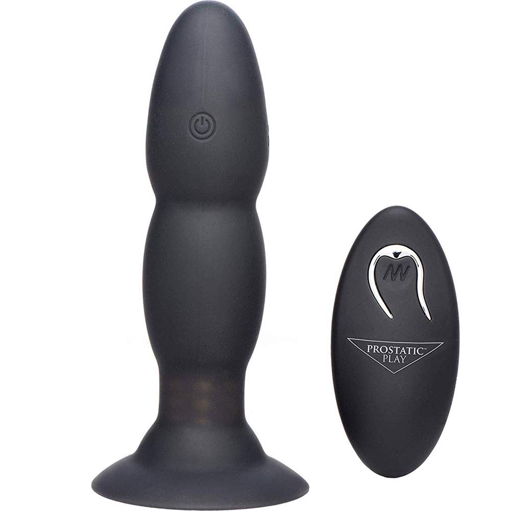 Rechargeable Vibrating Silicone Anal Plug for Men & Women - Black - XR-AF682 - Perfect for Couples Play, Solo Exploration & BDSM Scenes