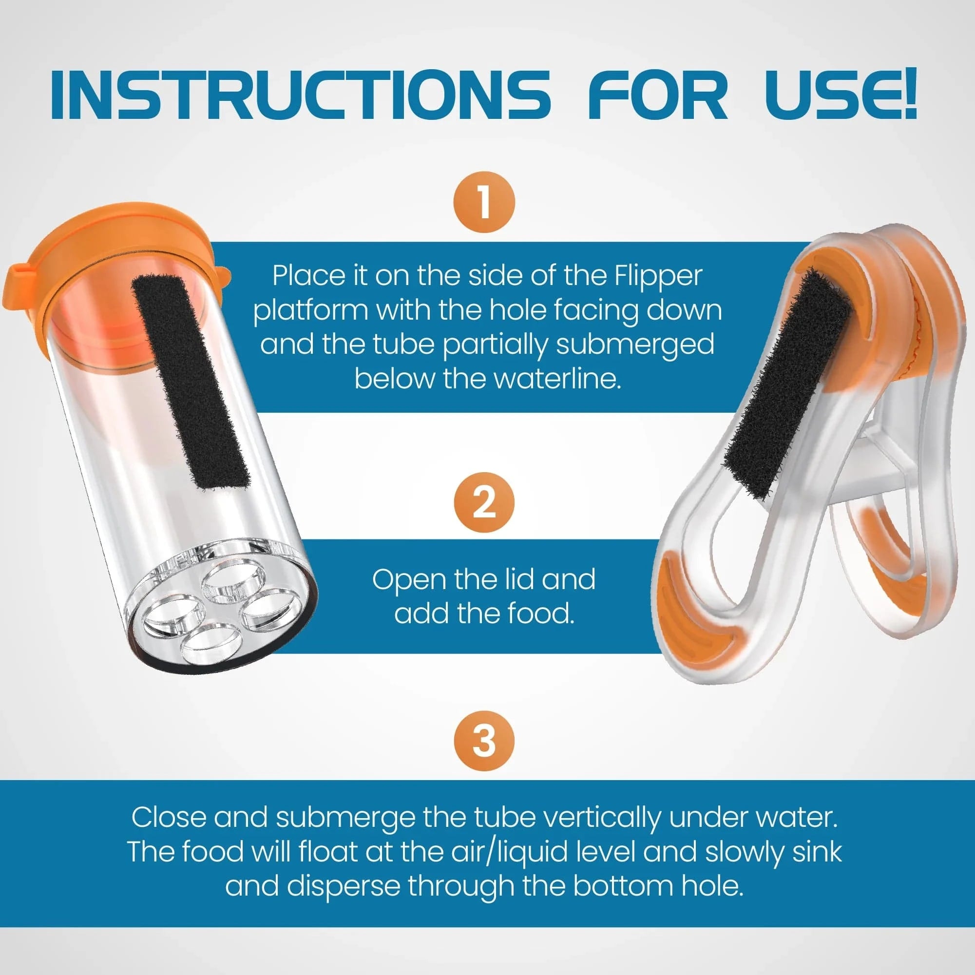 Premium Aquarium Fish Feeding Kit with Flipper - Automatic & Manual Fish Food Dispenser for Freshwater & Saltwater Tanks - Perfect for Home, Office, or Classroom Aquariums