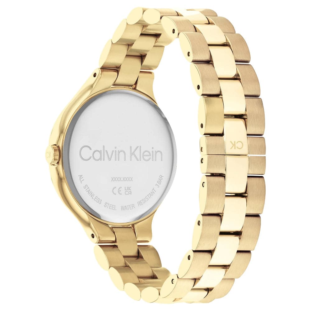 Calvin Klein Gold Dial Stainless Steel Unisex Watch 25200126 - Stylish & Durable for Men & Women - Perfect for Office, Party & Everyday Wear