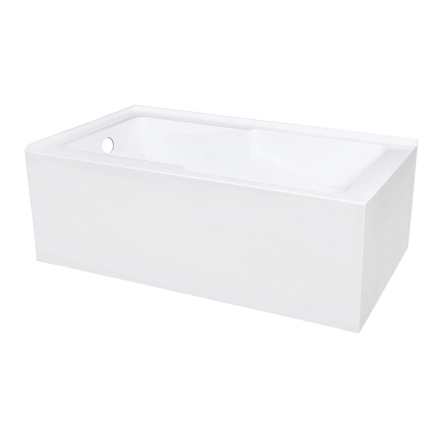 Aqua Eden 60 Inch Acrylic Rectangular Corner Bathtub - Glossy White 2-Wall Alcove Tub with Left Drain | Freestanding Soaking Tub for Small Bathrooms | Spa-Like Relaxation for Master Bath & Guest Suites