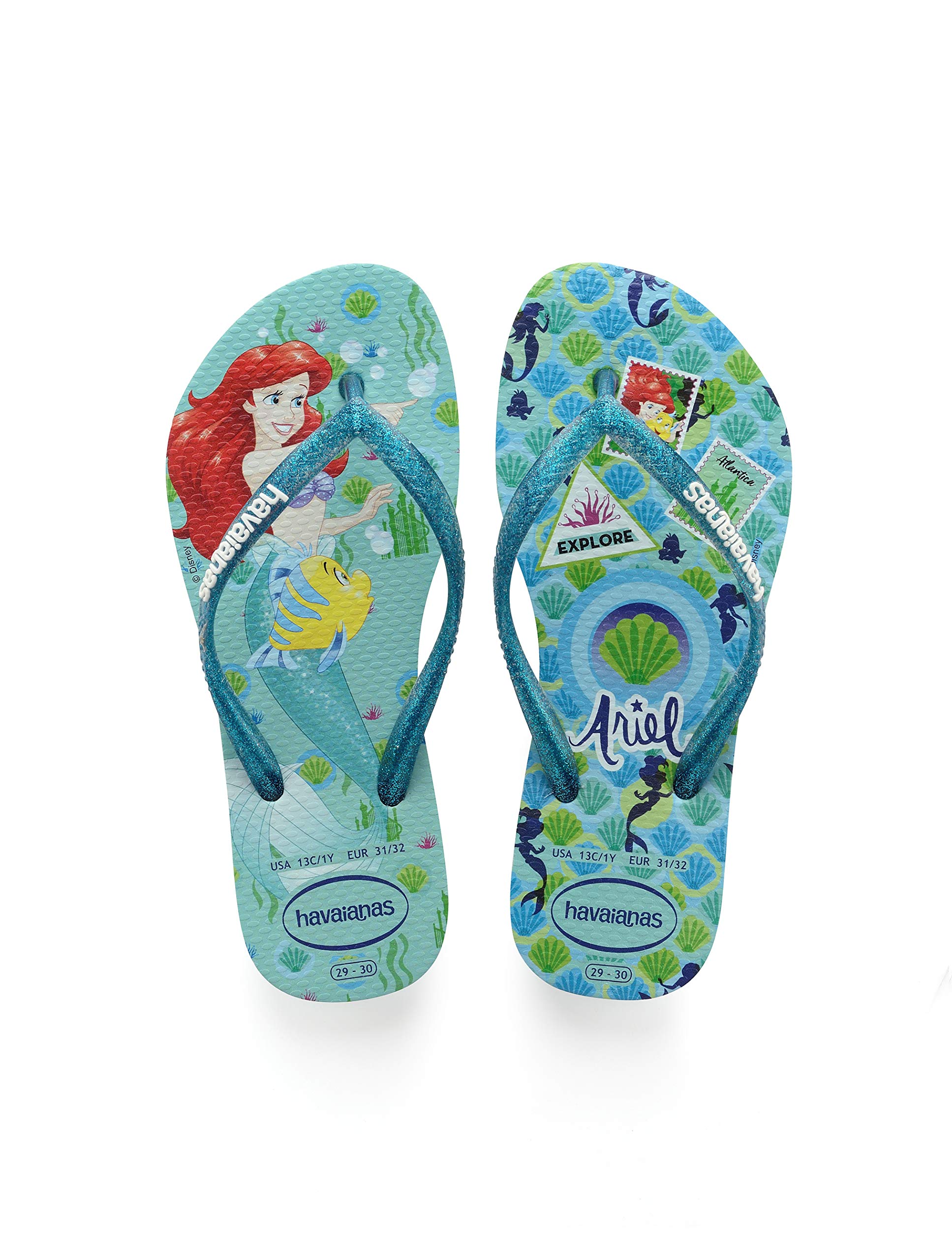 Havaianas Slim Flip Flops Sandals - Disney Princess Collection | Comfortable Summer Beach Shoes for Women & Girls | Perfect for Pool, Vacation & Casual Wear