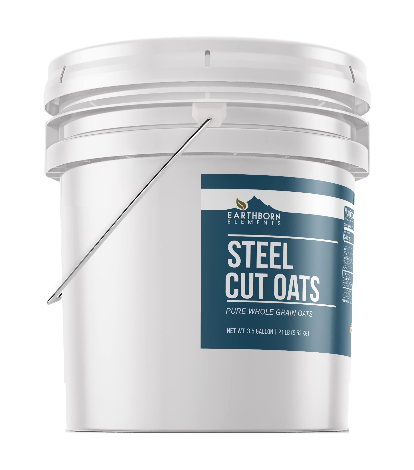 Organic Steel Cut Oats (Irish Oatmeal) - 3.5 Gallon Resealable Bucket | Non-GMO, Gluten-Free Breakfast Oats | Perfect for Overnight Oats, Hot Cereal & Baking