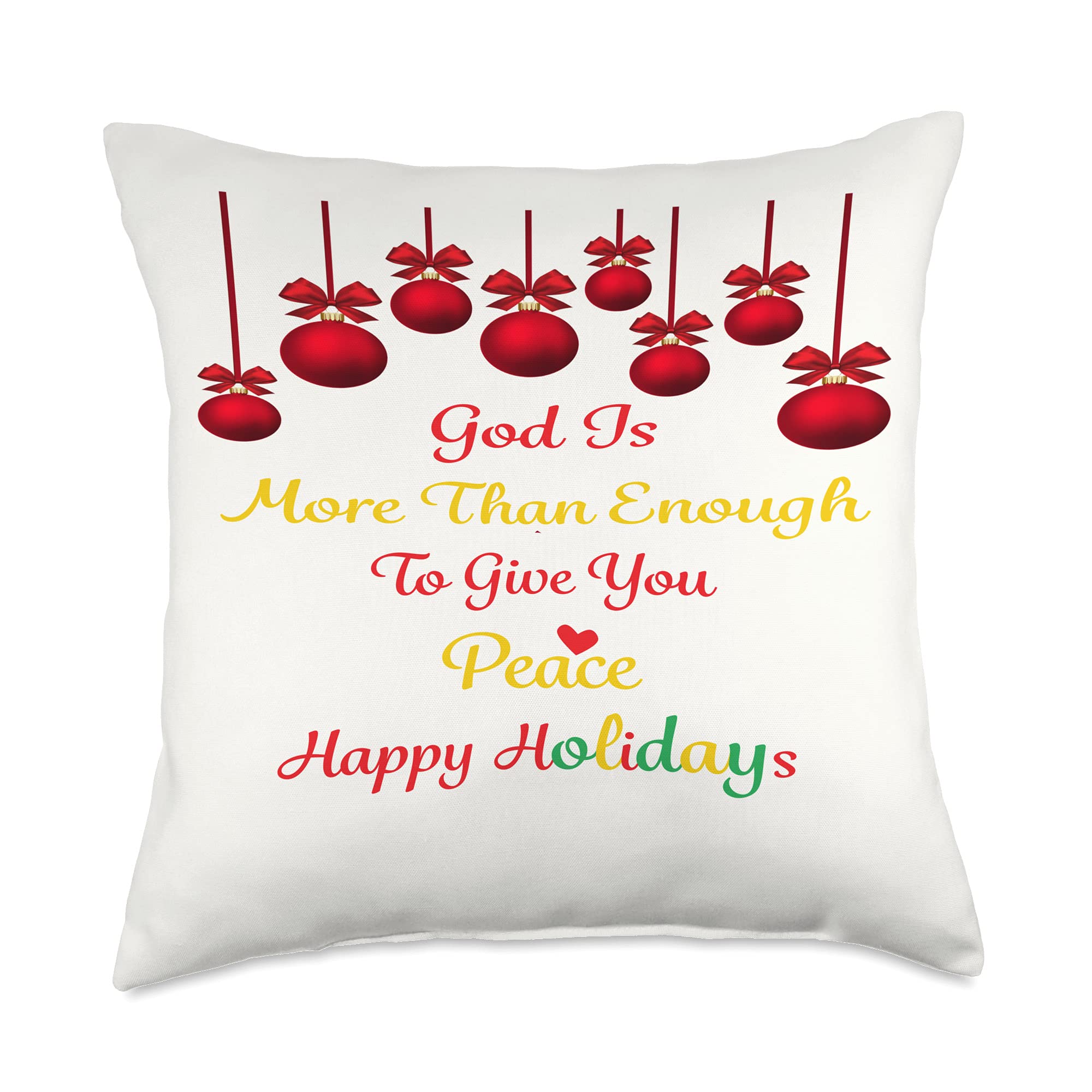 God is Enough Christmas Throw Pillows 18x18 - Festive Holiday Home Decor for Living Room, Bedroom & Seasonal Fall Decorations - Soft Multicolor Decorative Cushions for Cozy Winter Celebrations