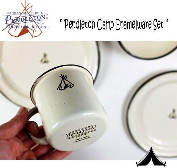 Vintage Style Enamelware Dishes - Tepee Camp Pendleton Collection | Durable & Lightweight for Camping, Picnics & Outdoor Adventures