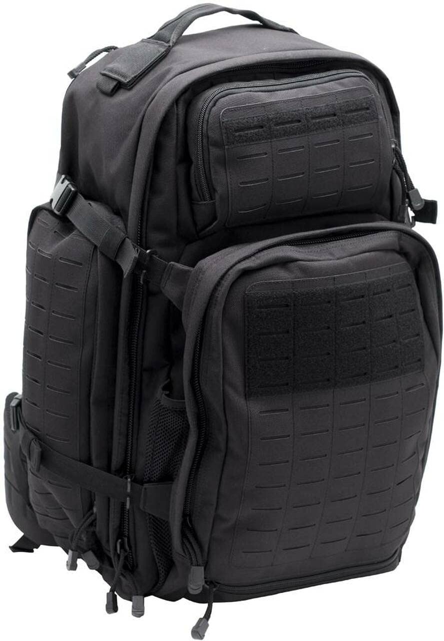 LAPG Atlas 72 Hour Tactical Backpack for Men & Women - Large MOLLE System Military Backpack for Hiking, Hunting & Survival - Durable Bug Out Bag for Outdoor Adventures & Emergency Preparedness - Black
