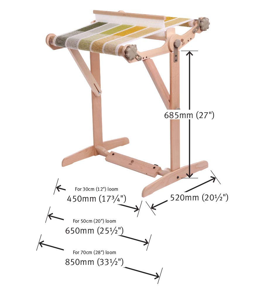 Ashford Knitters Loom Stand - Adjustable 12/20/28 Inch Height & Angle - Premium Lacquered Silver Beech Hardwood - Perfect for Knitting, Weaving & Craft Projects