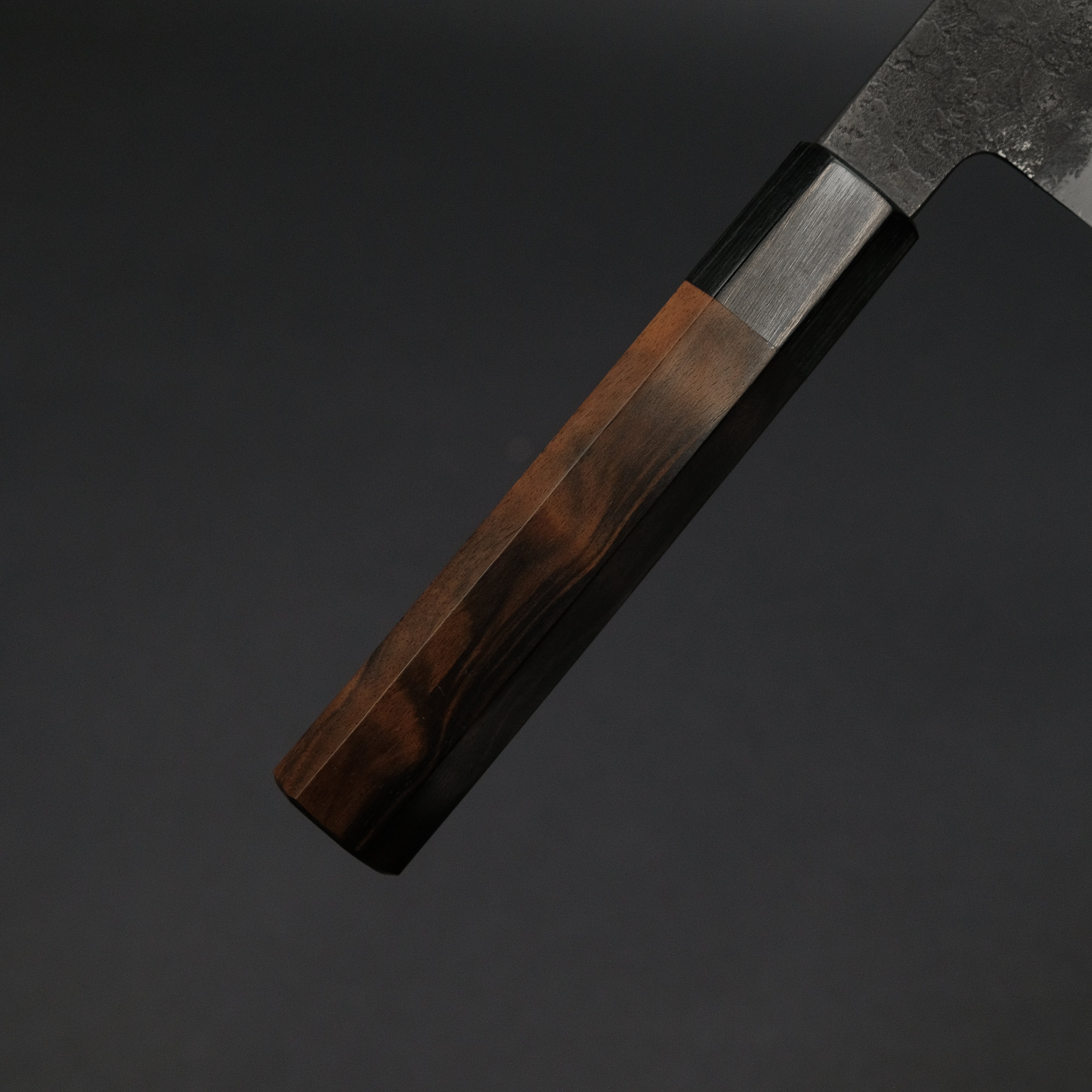 Premium Mutsumi Blue Super Kurouchi Nashiji Gyuto Knife 180mm - Japanese Chef Knife with Ebony Handle for Sushi, Meat Cutting & Professional Cooking