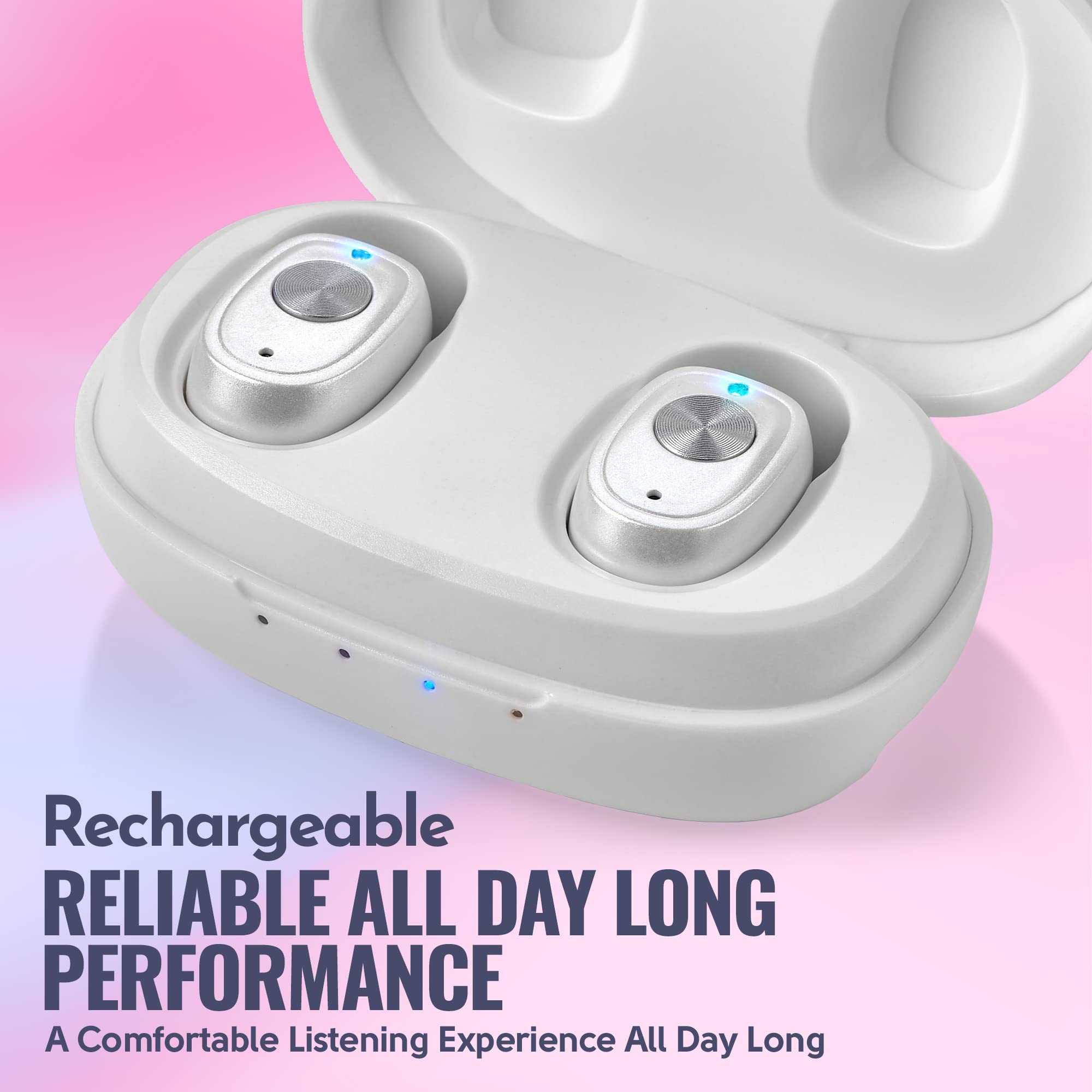 Rechargeable Noise Cancelling Digital Nano Hearing Aid for Seniors & Adults - ITC One-Key Control with Low Sound Distortion - Perfect for TV Watching, Conversations & Outdoor Activities