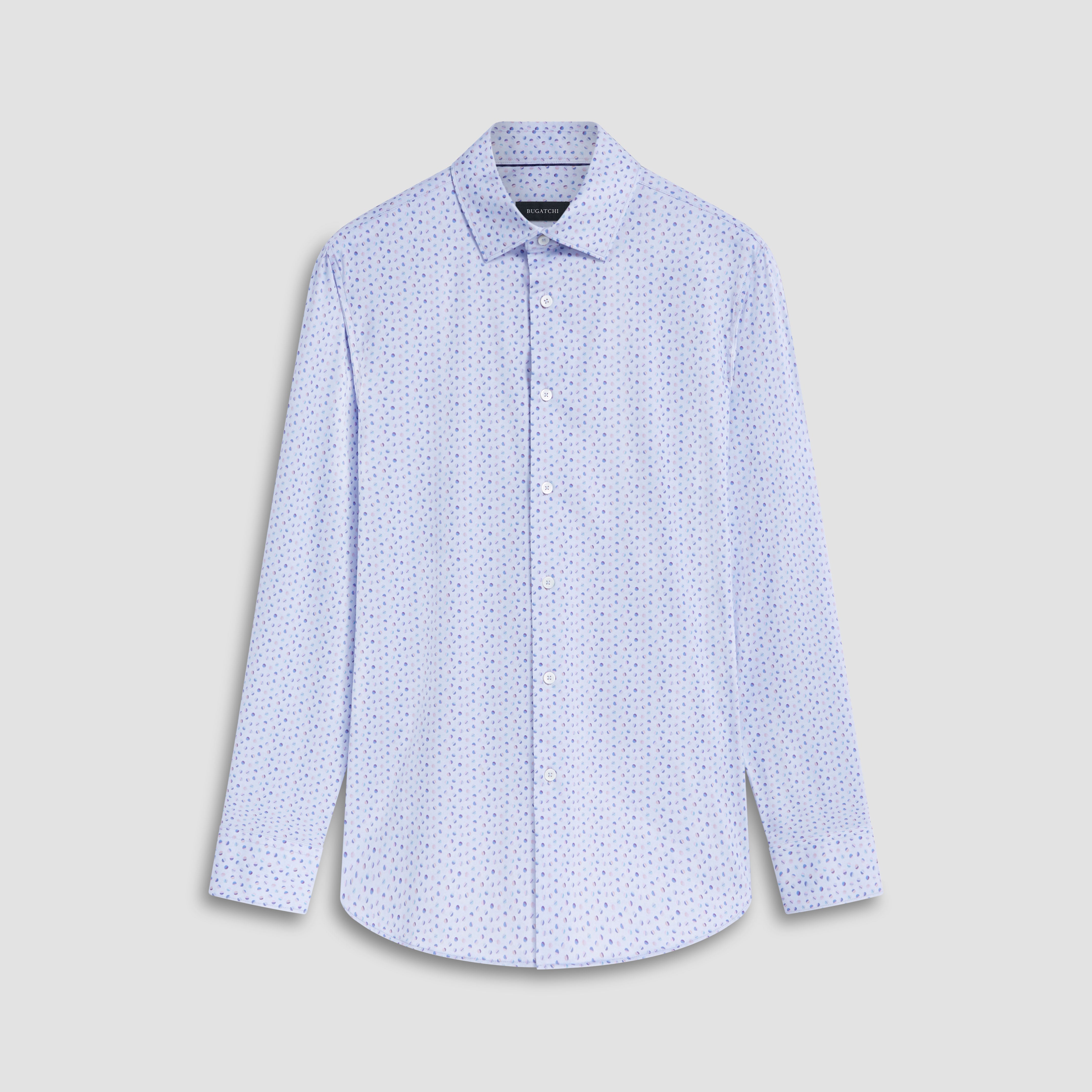 James Geometric Print Cotton Shirt for Men - Stylish Casual Button Down Shirt for Office, Date Night & Summer Outfits