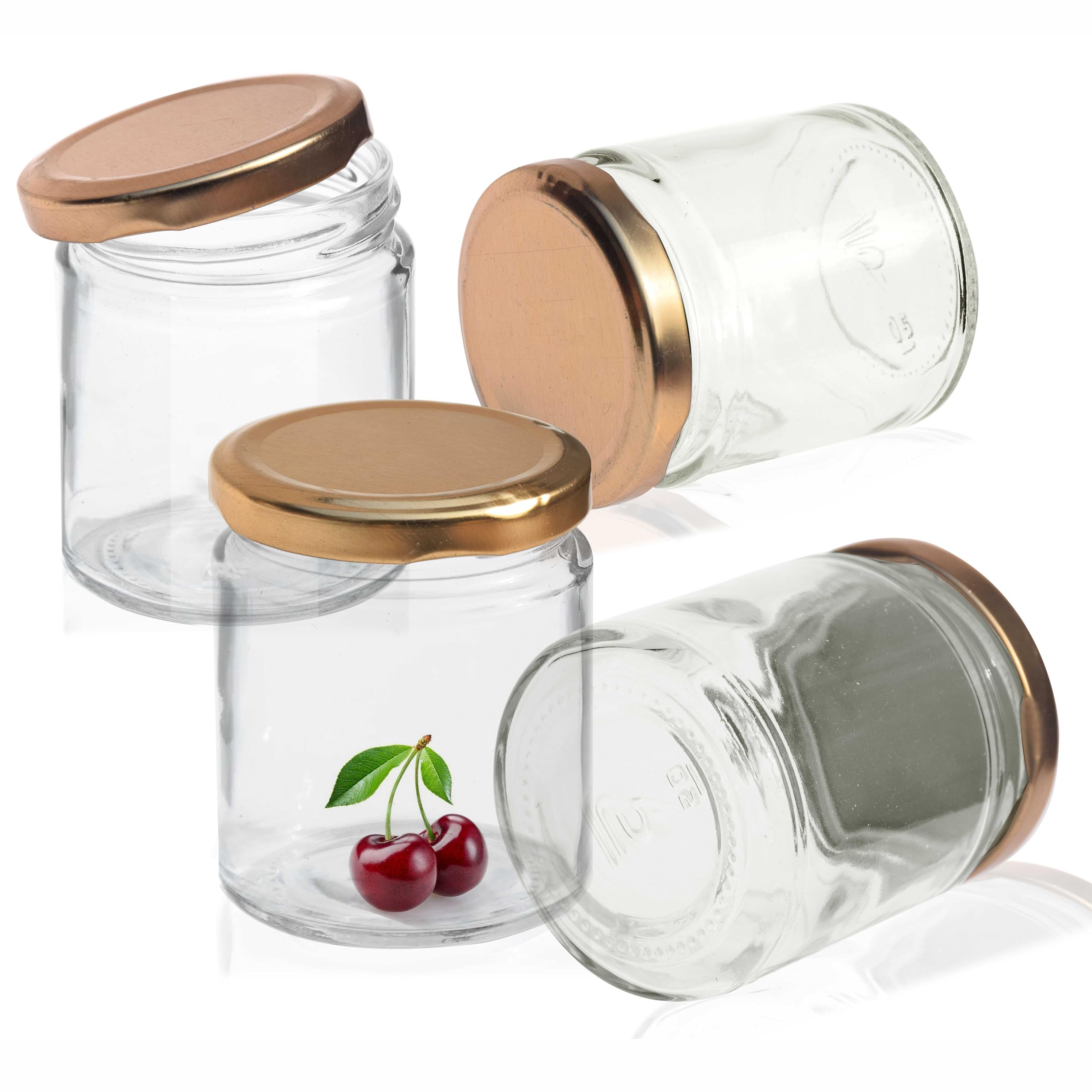 Pure Source India Glass Jar Container - Food Safe, Airtight, BPA Free - 50 Gram Capacity (Pack of 4) - Clear Kitchen Storage Jars for Spices, Herbs, Tea & Coffee - Perfect for Pantry Organization & Home Decor