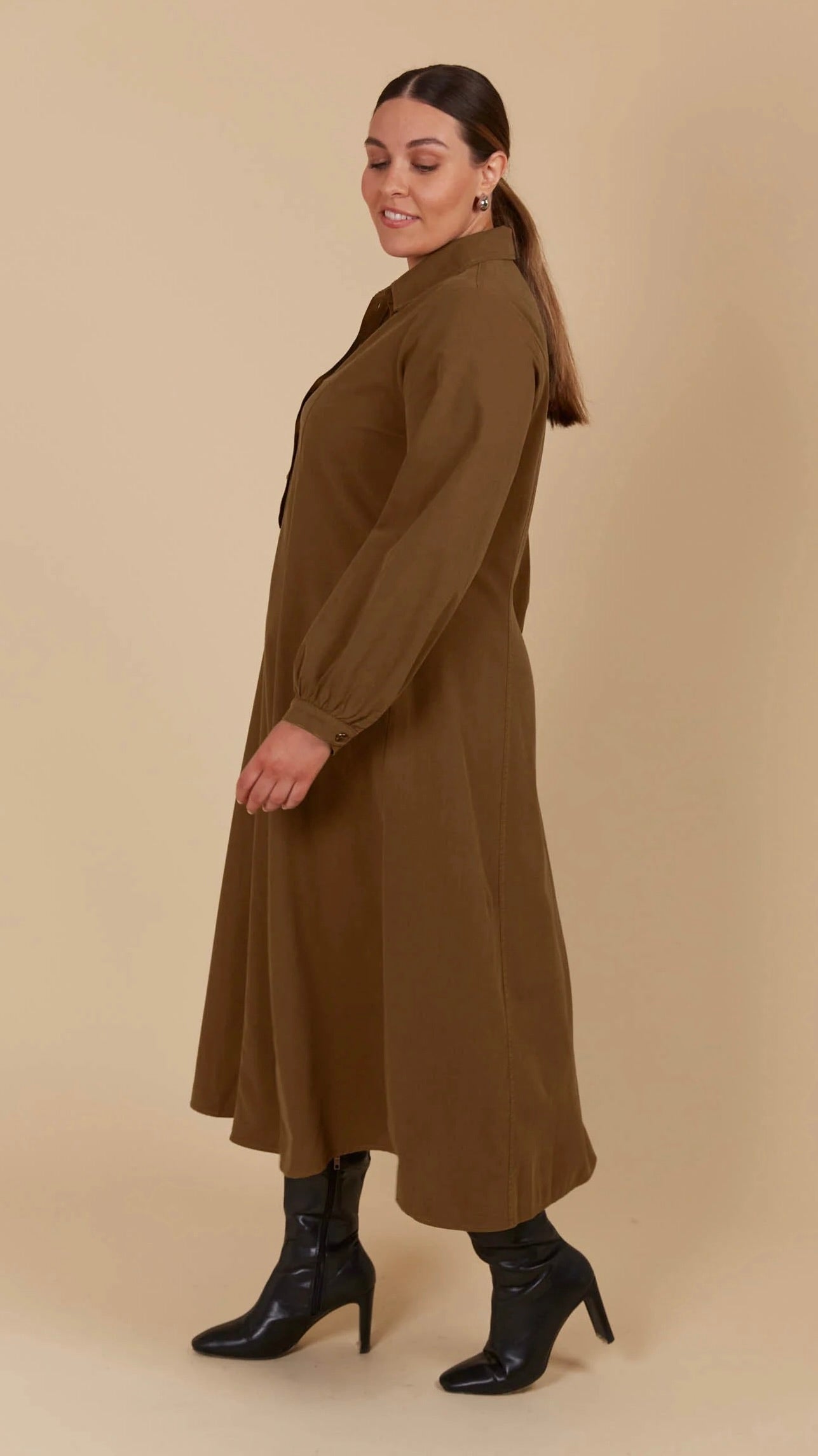 Freya Women's Elegant Toffee Brown Dress - Perfect for Weddings, Parties & Special Occasions